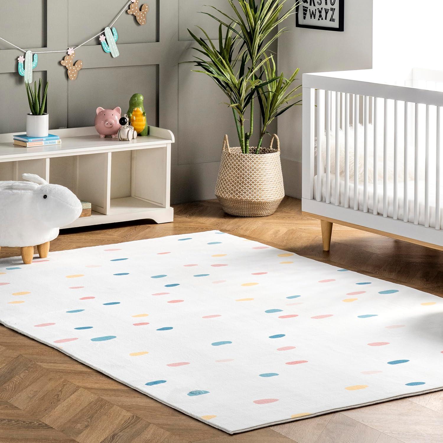 Nuloom Calla Polka Dot 5x8 Indoor Area Rug for Living Room Bedroom Dining Room Nursery Kitchen, Multicolor/Ivory
