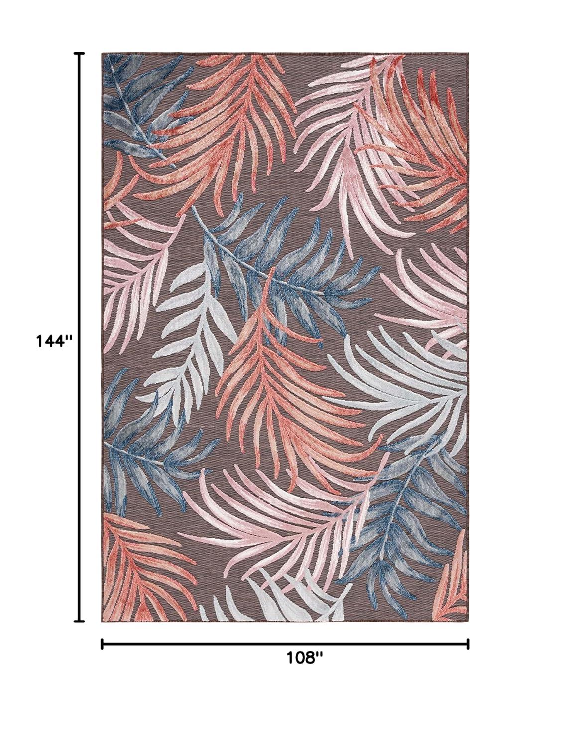 Cabana CBN458 Power Loomed UV Resistant Indoor/Outdoor Area Rug - Brown/Blue - 9'x12' - Safavieh