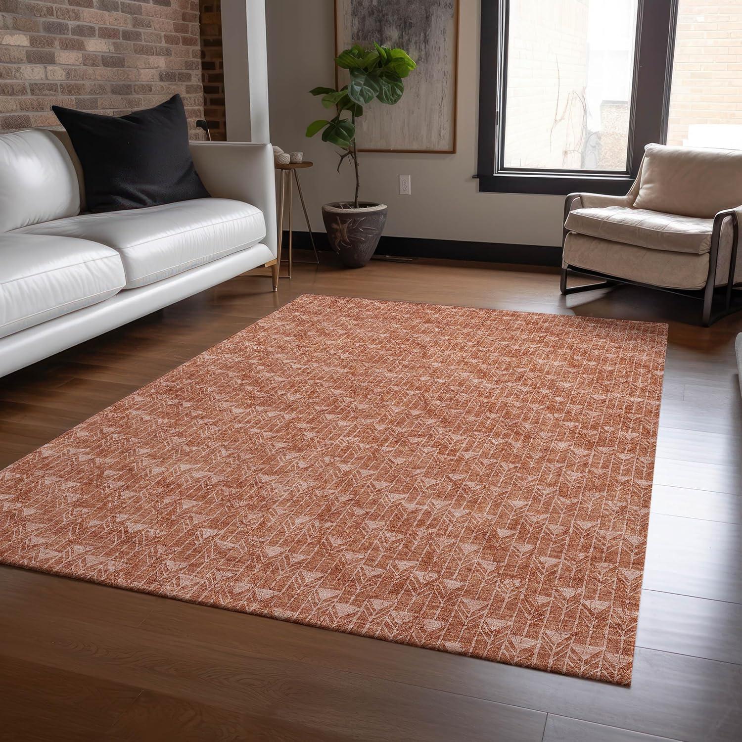 Addison Rugs Chantille ACN514 Terracotta 2'6" x 3'10" Indoor Outdoor Area Rug, Easy Clean, Machine Washable, Non Shedding, Bedroom, Living Room, Dining Room, Kitchen, Patio Rug