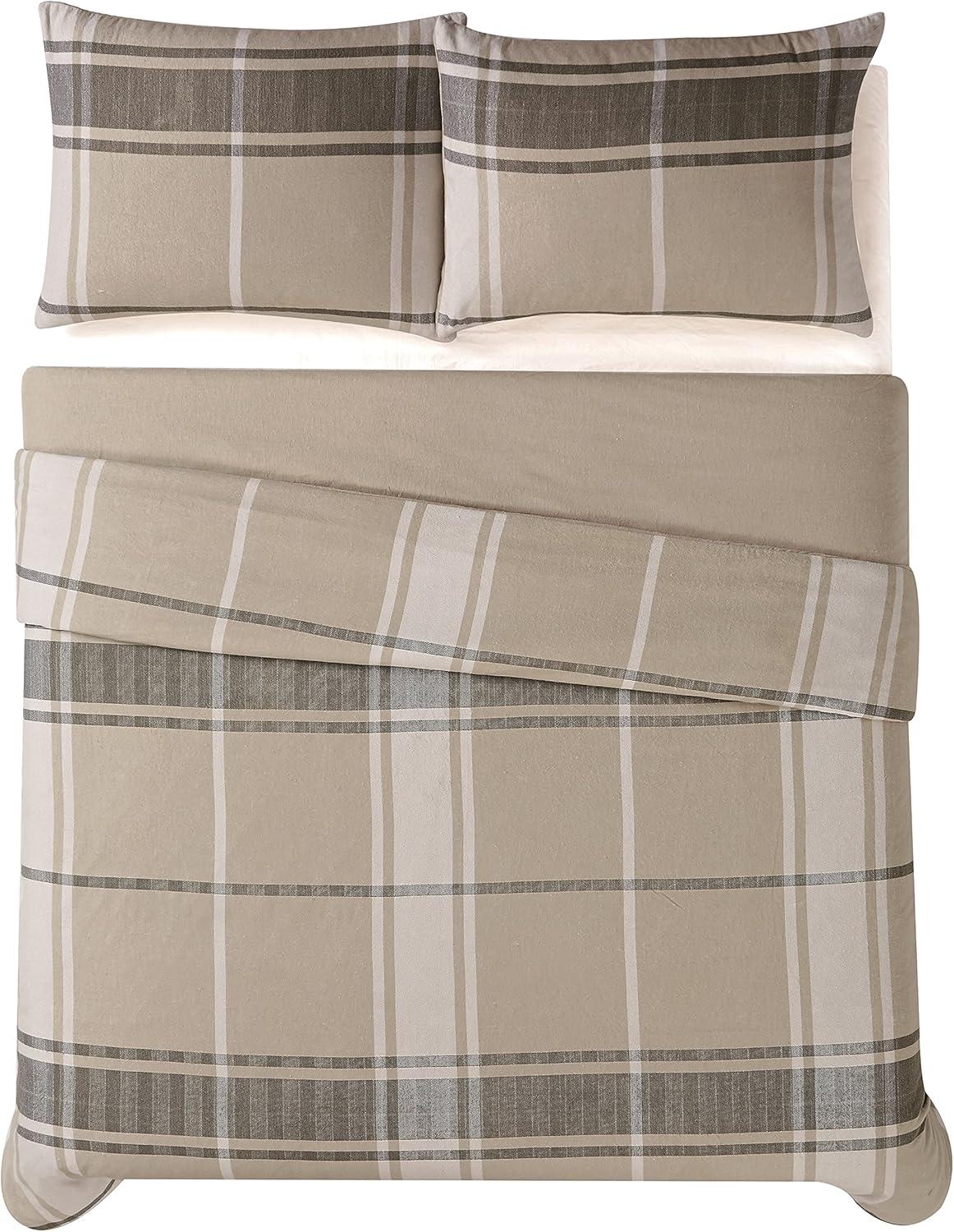 Khaki Standard Cotton Duvet Cover Set