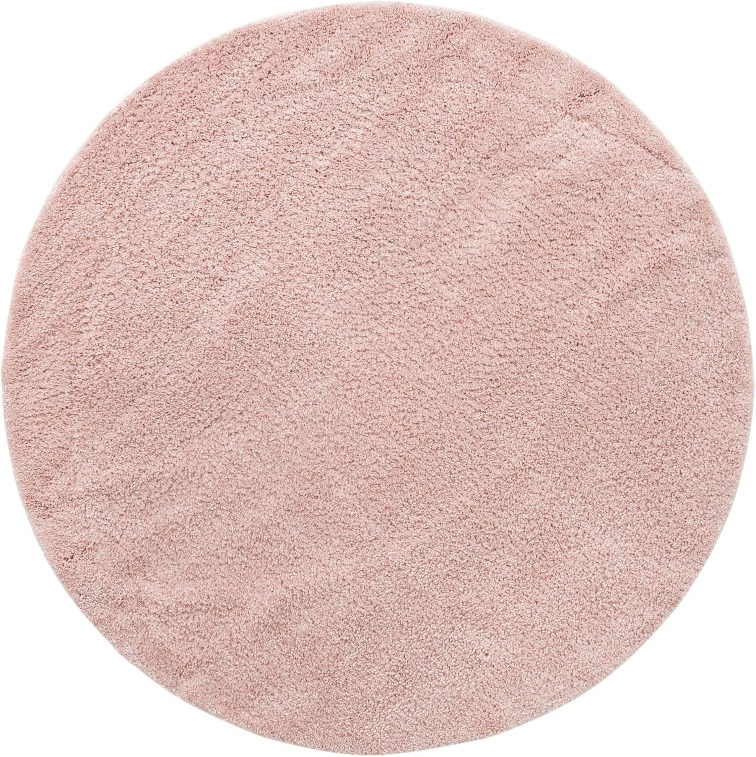 Calabasas Chic Pink Round Shag Area Rug for Kids