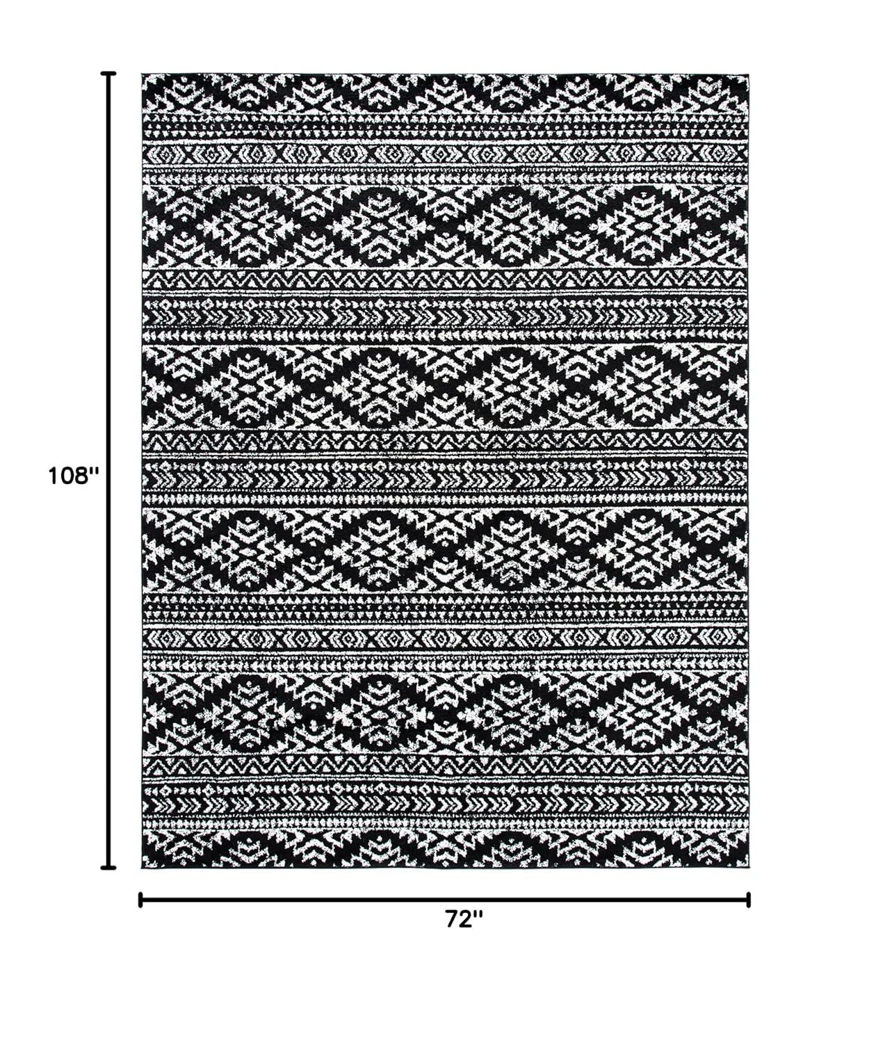 Tulum TUL272 Power Loomed Area Rug - Black/Ivory - 6'x9' - Safavieh.