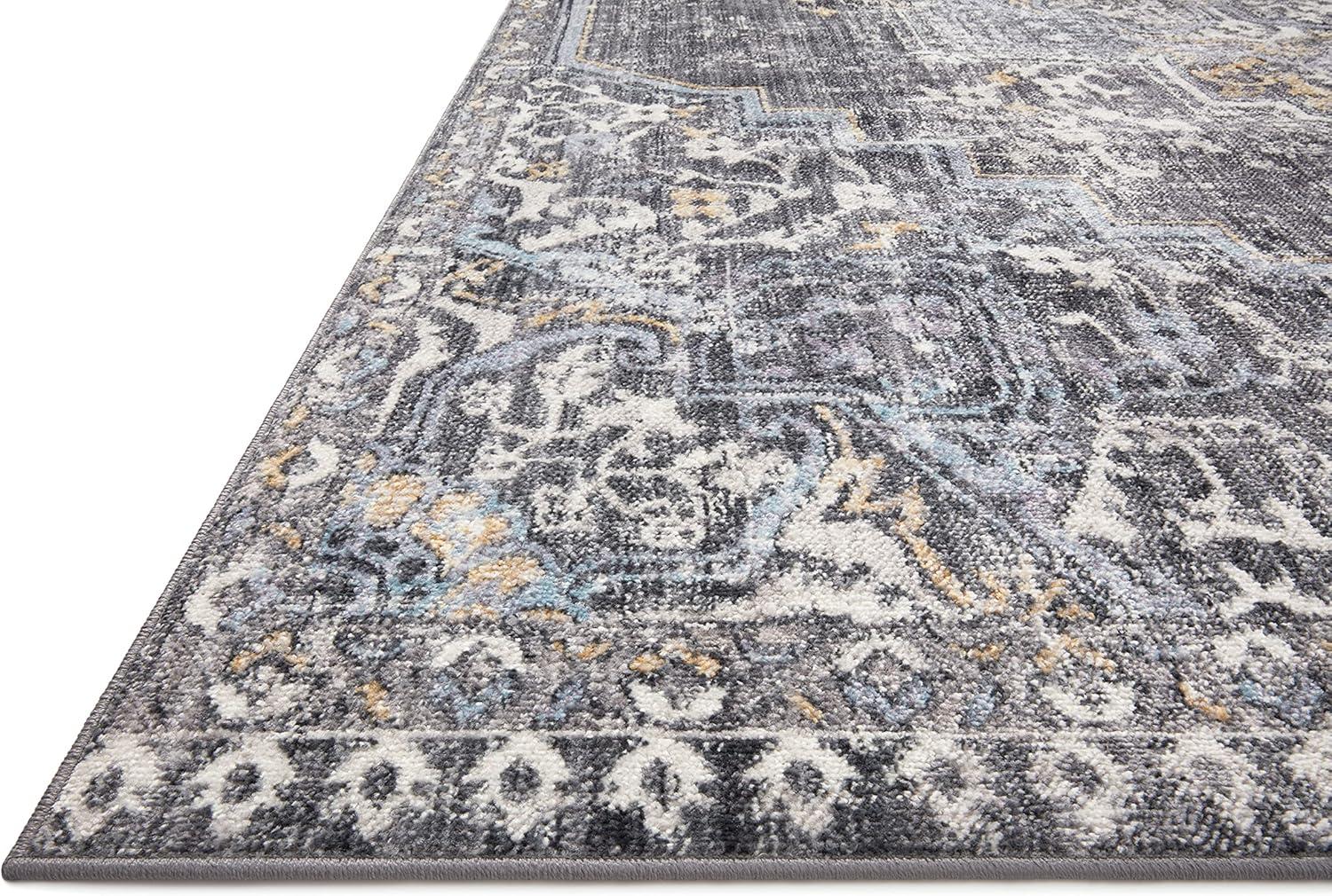 Loloi II Cassandra Collection CSN-02 Charcoal / Gold Oriental Area Rug 2'-6" x 5'-9"