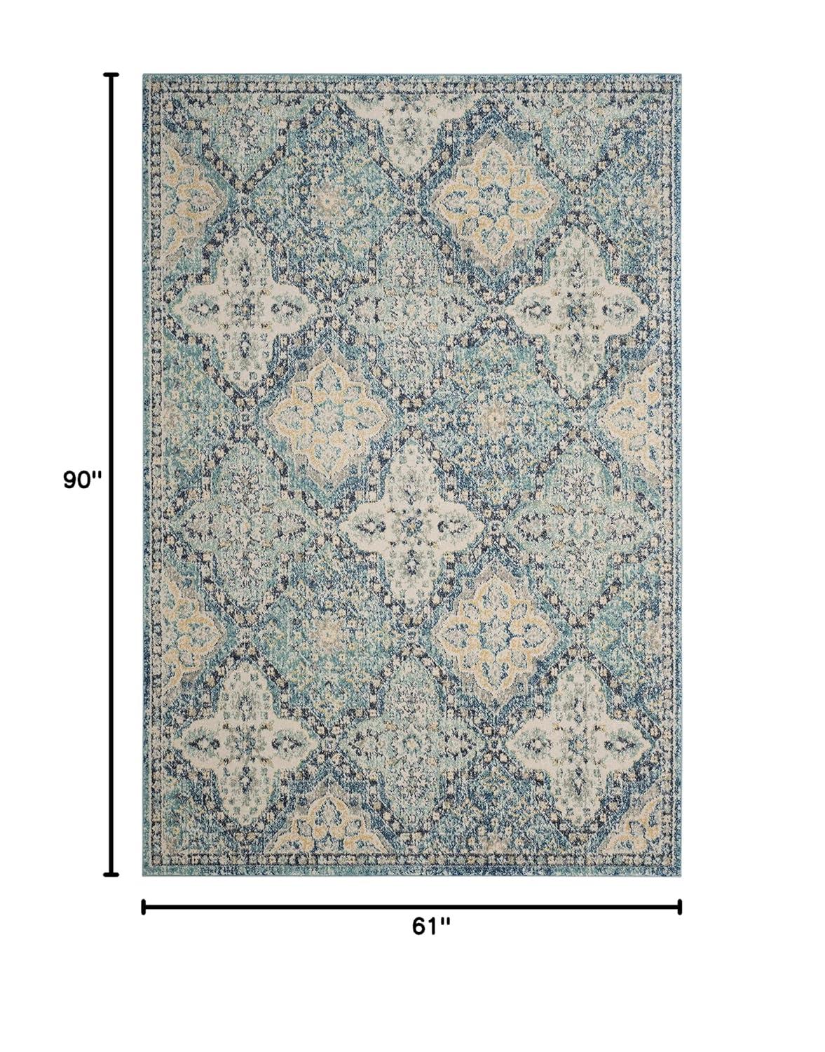Evoke EVK274 Power Loomed Indoor Area Rug - Light Blue/Ivory - 5'3"x7'6" - Safavieh