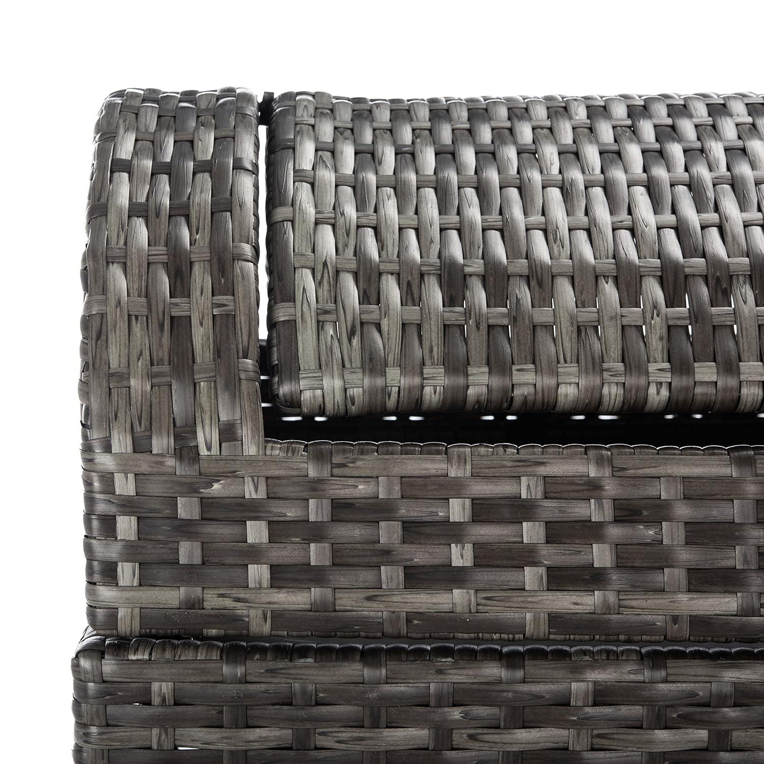 Serapis Outdoor Trash Can - Grey Brown - Safavieh