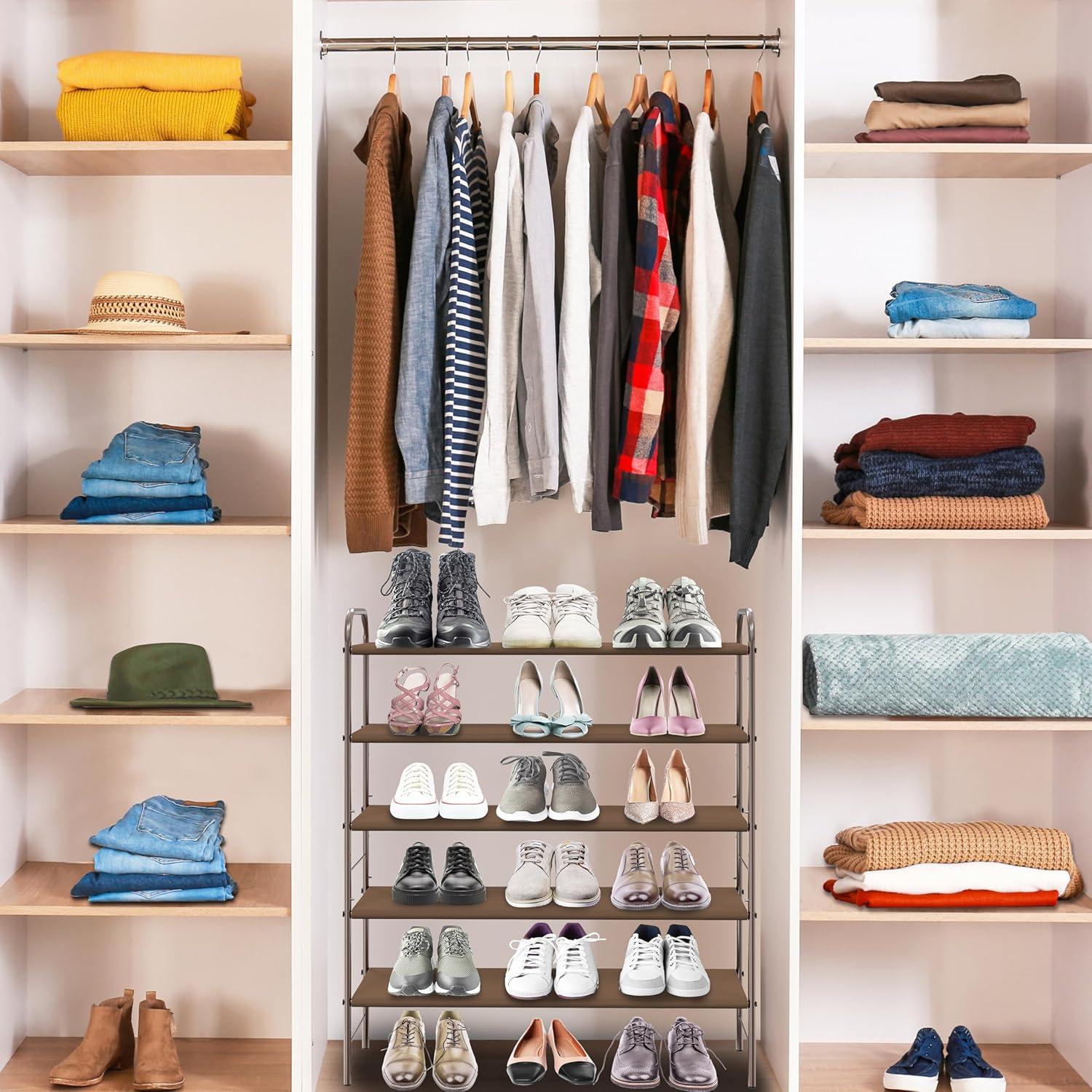 Simple Houseware 5-Tier Shoe Rack Storage Organizer, Brown