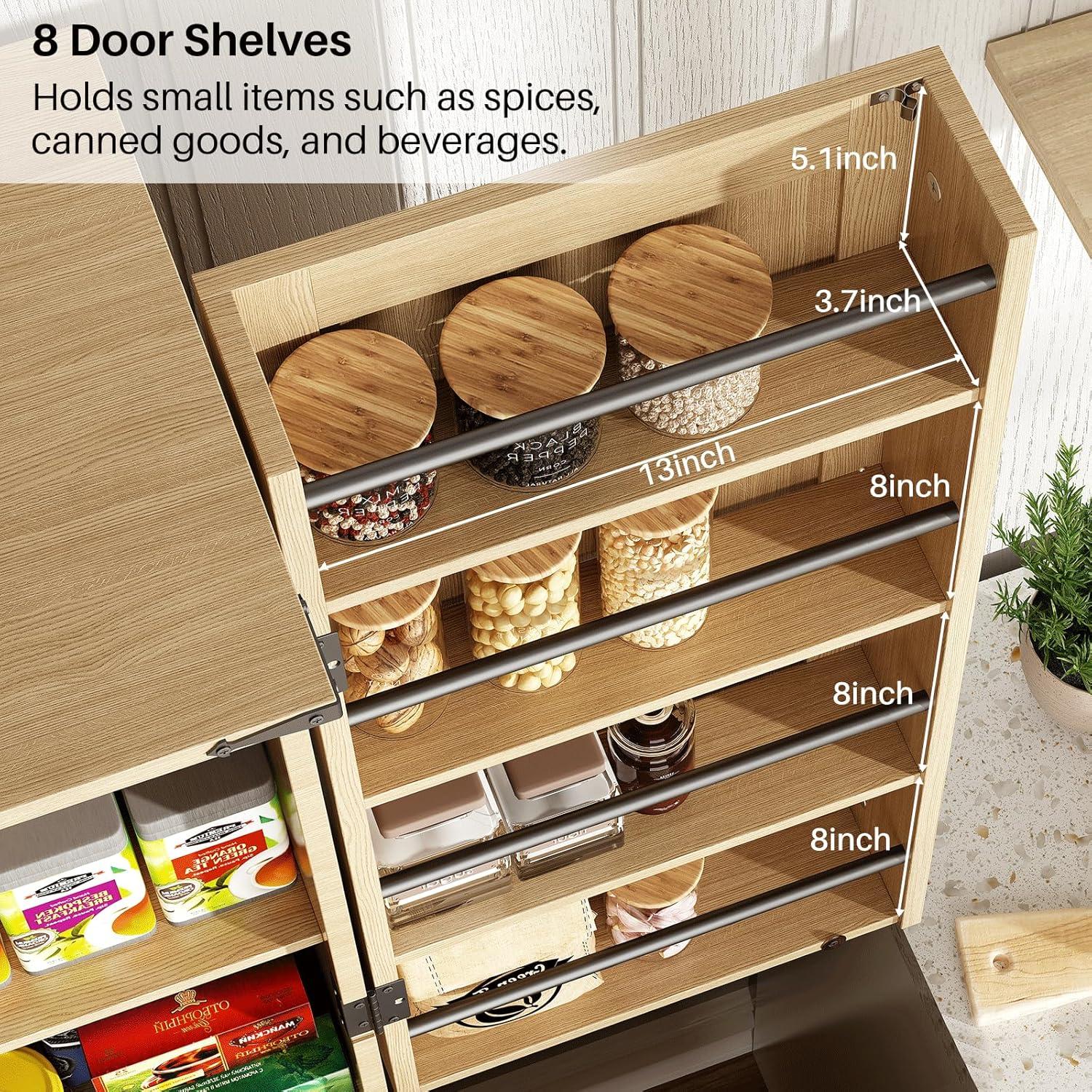 Aaleah 72'' Kitchen Pantry With Classified Pantry Door, Storage Cabinet with Organizer, Drawer