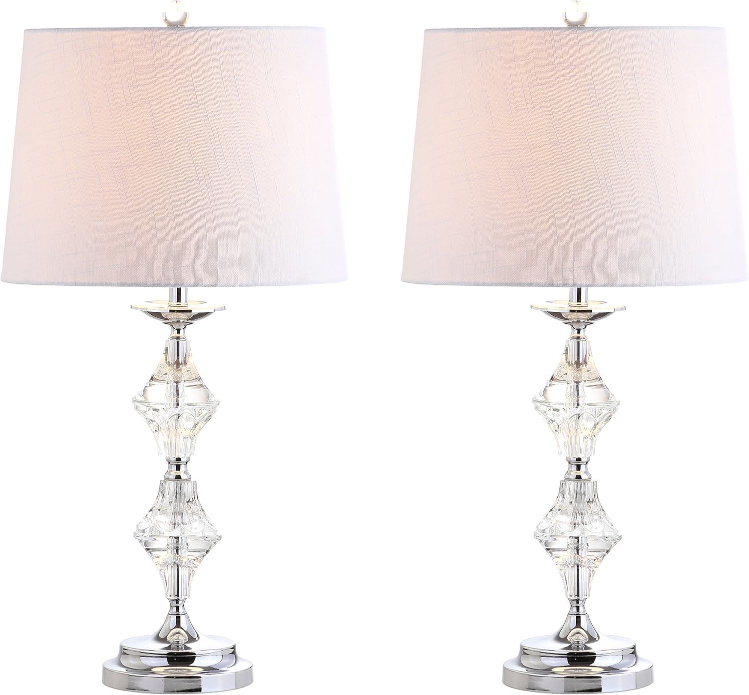 Madison 27.5" Clear/Chrome Crystal LED Table Lamp Set