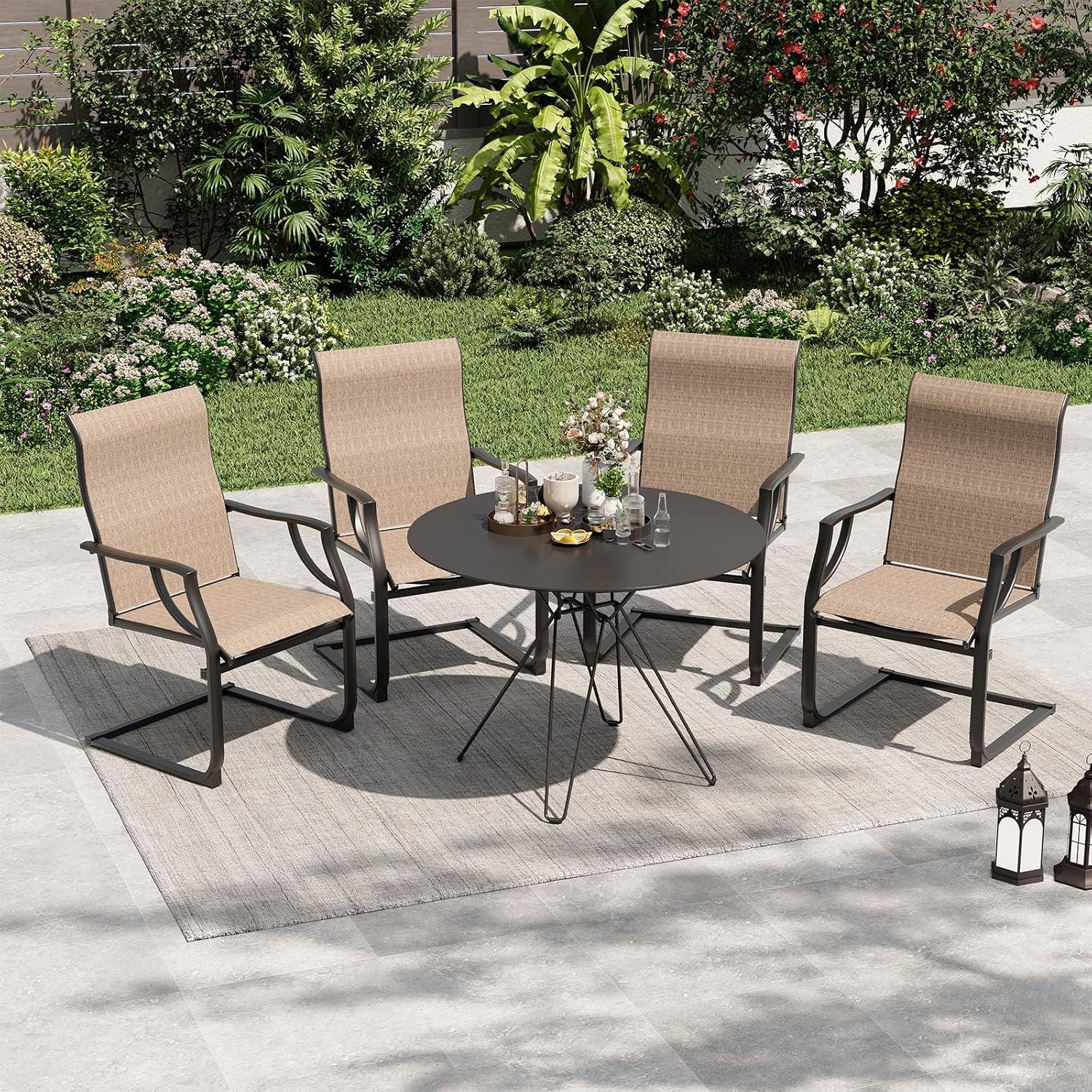 ELPOSUN 3 Piece Patio Conversation Bistro Set Outdoor Furniture Set, Porch Balcony Furniture Set,Wicker Chairs and Coffee Table Set for Patio Balcony Backyard Apartment, Grey