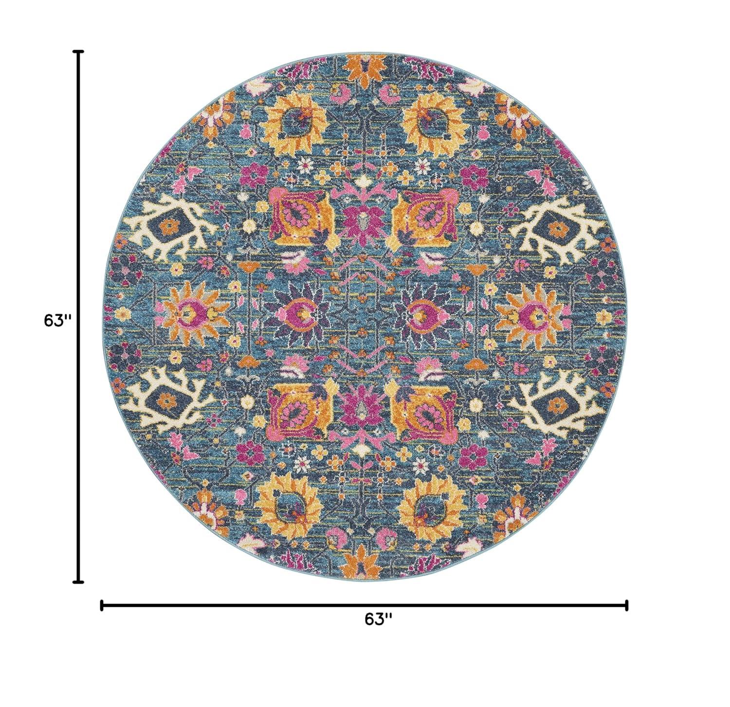 Nourison Passion Bohemian Indoor Rug Fuchsia 5' x Round