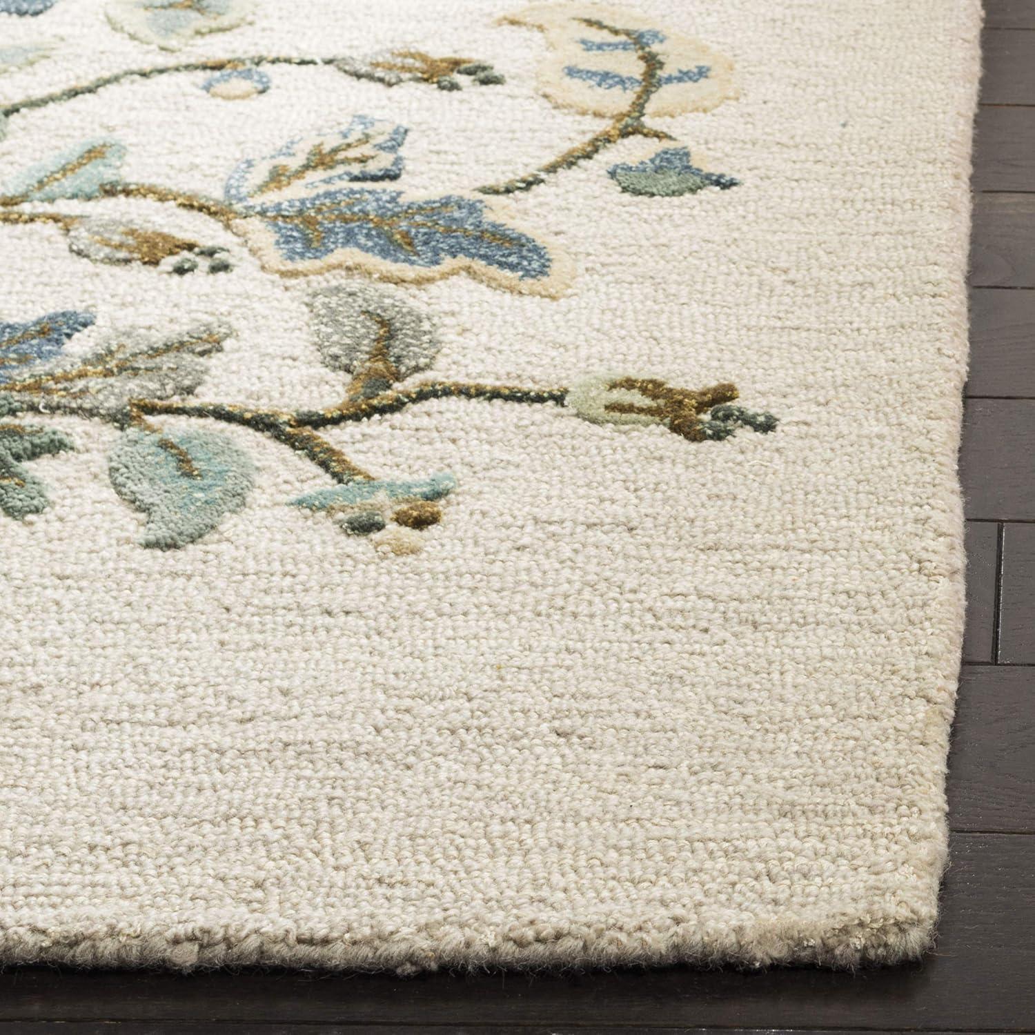 SAFAVIEH Martha Stewart Autumn Woods Floral Area Rug, Grey Squirrel, 5' x 8'