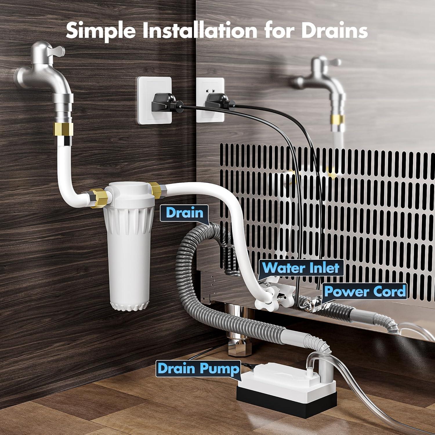 Coolski Commercial Ice Maker 200lbs/24h, 26’’ Under Counter Ice Machine with 80lbs Storage Capacity