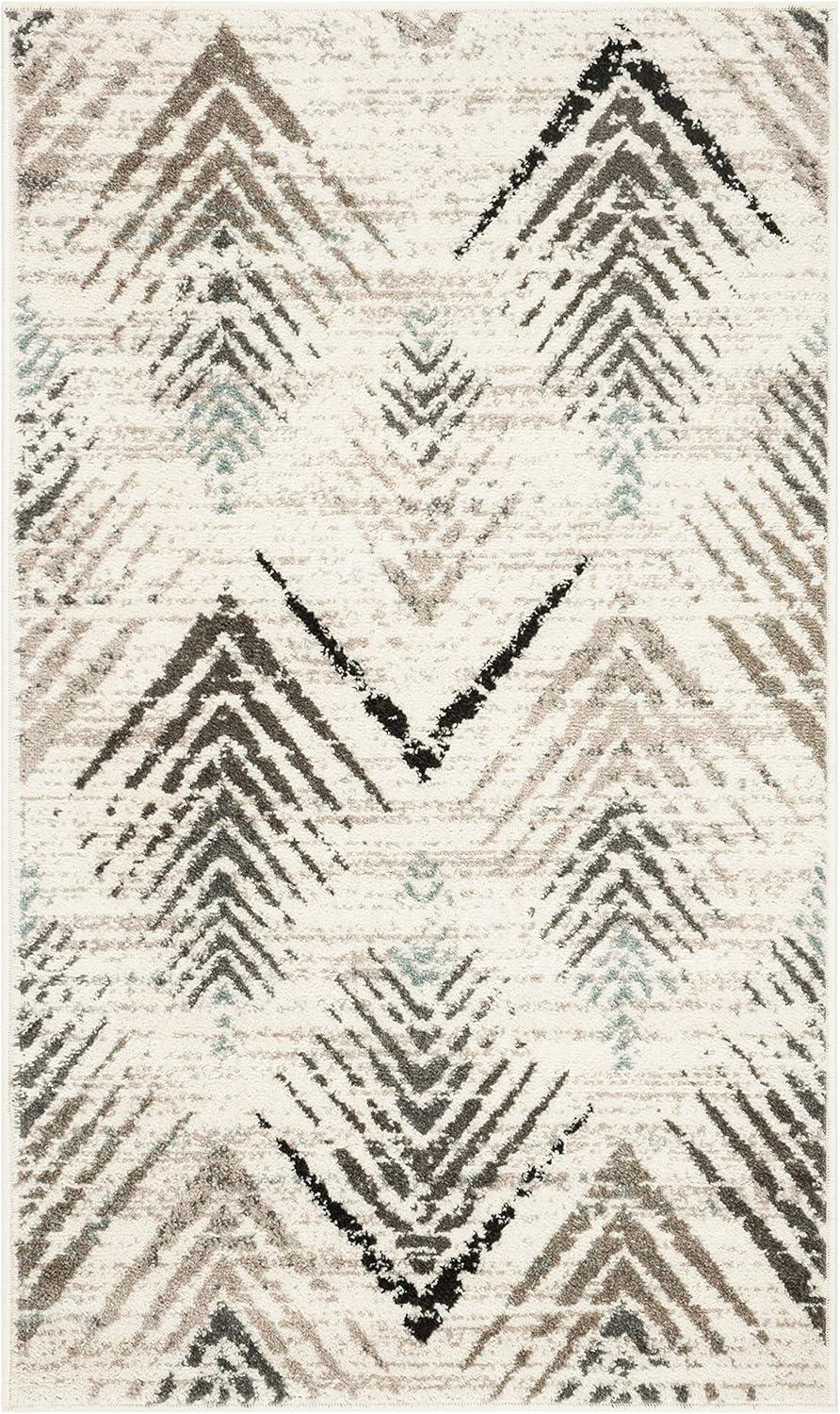 SAFAVIEH Amsterdam Earnestine Geometric Faded Area Rug, Cream/Beige, 3' x 5'