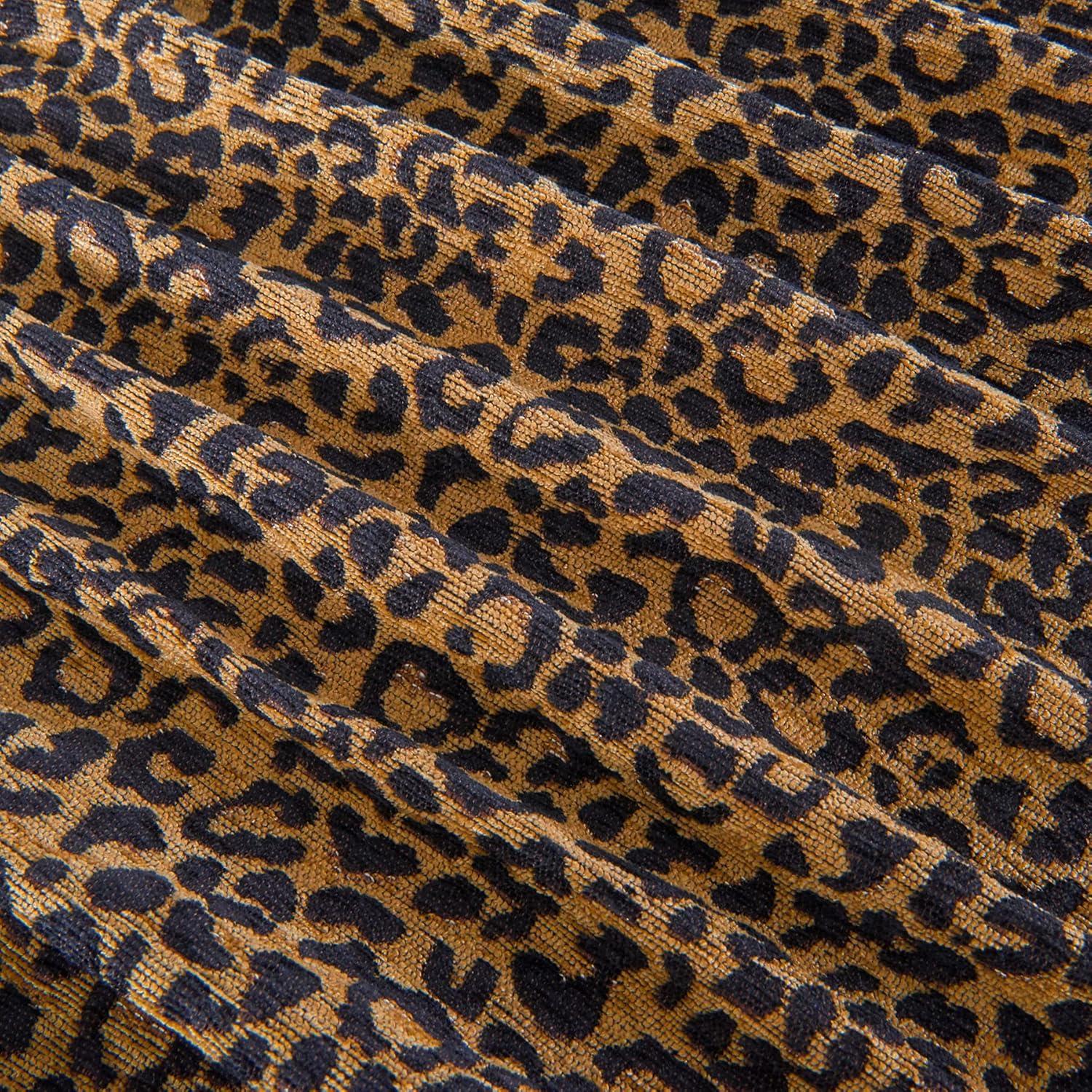 Full Leopard Print Cotton Comforter Set with Paisley Pattern