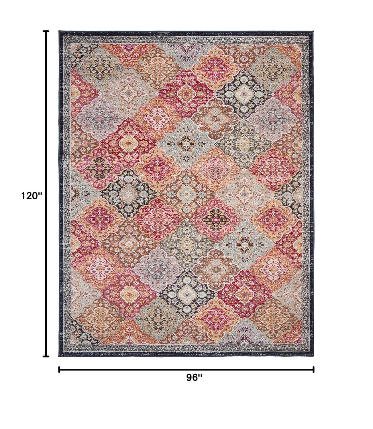 Montage MTG281 Power Loomed Indoor/Outdoor Area Rug - Red/Aqua - 8'x10' - Safavieh