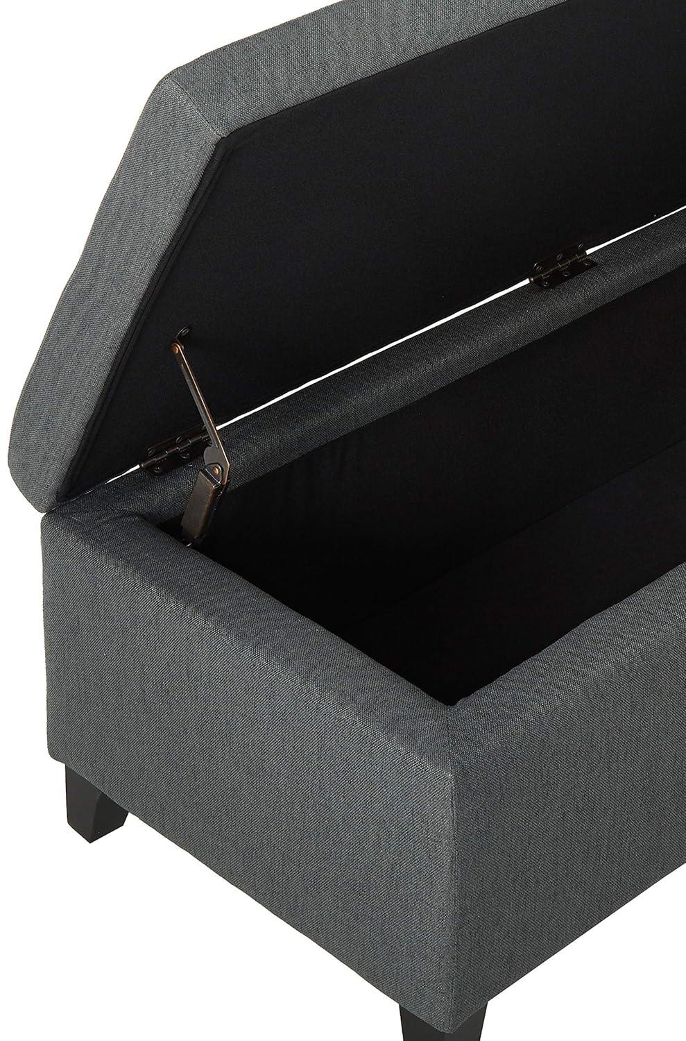 York Storage Ottoman Dark Gray - Christopher Knight Home: Upholstered, Rectangular, No Assembly Required