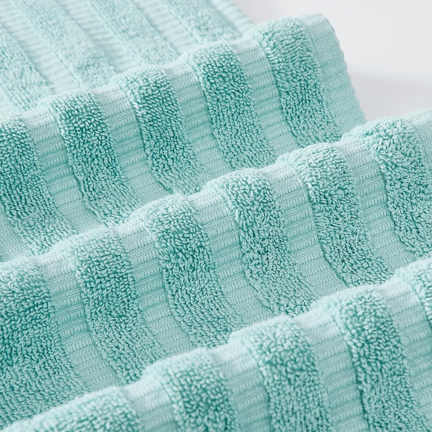Modern Threads Modern Threads Oxford 6-Piece Yarn Dyed Jacquard & Solid Towel Set – 100% Combed Cotton, Quick Dry & Absorbent Bath, Hand & Washcloths