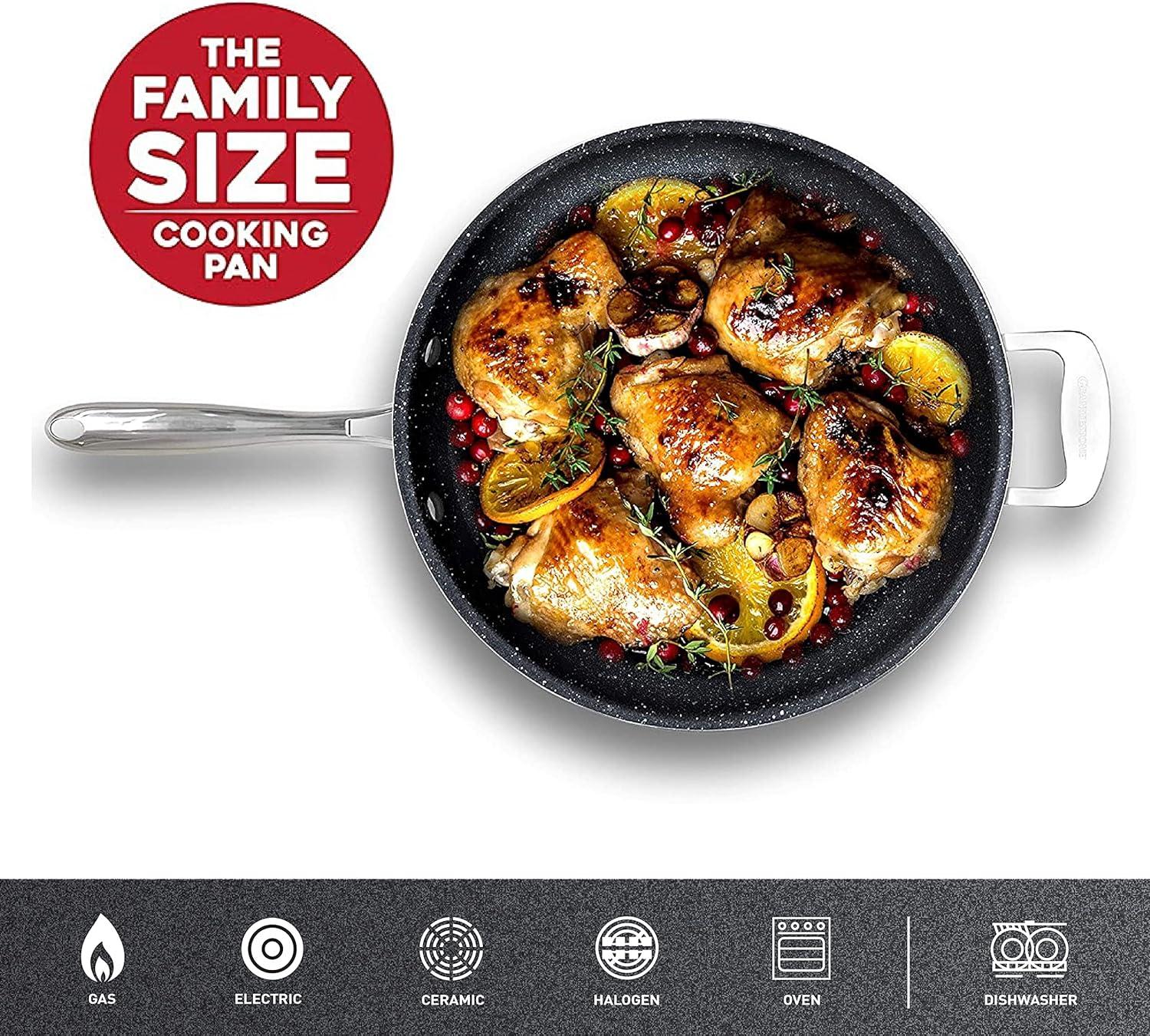 Granitestone 14" Nonstick Family Fry Pan with Helper Handle