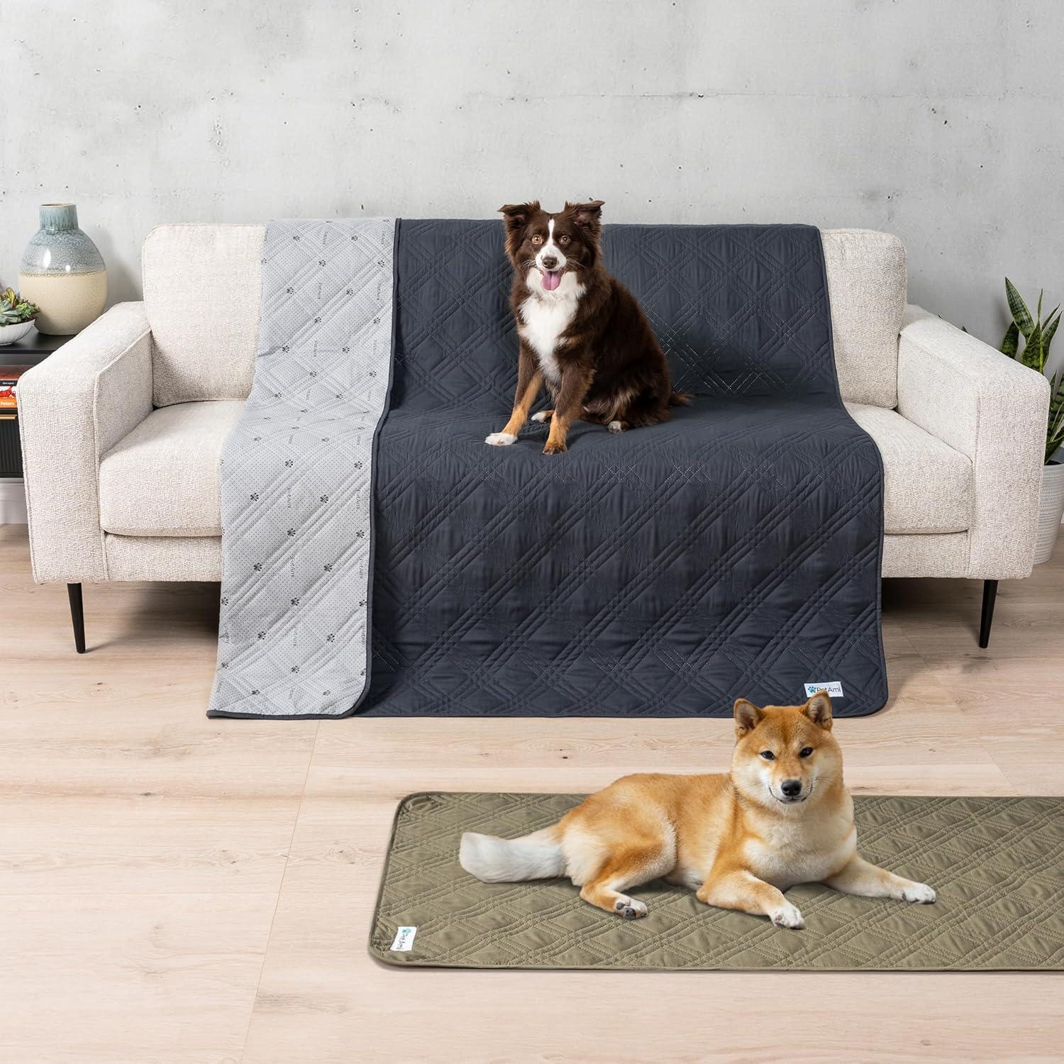 Charcoal Medium Waterproof Reversible Dog Sofa Cover