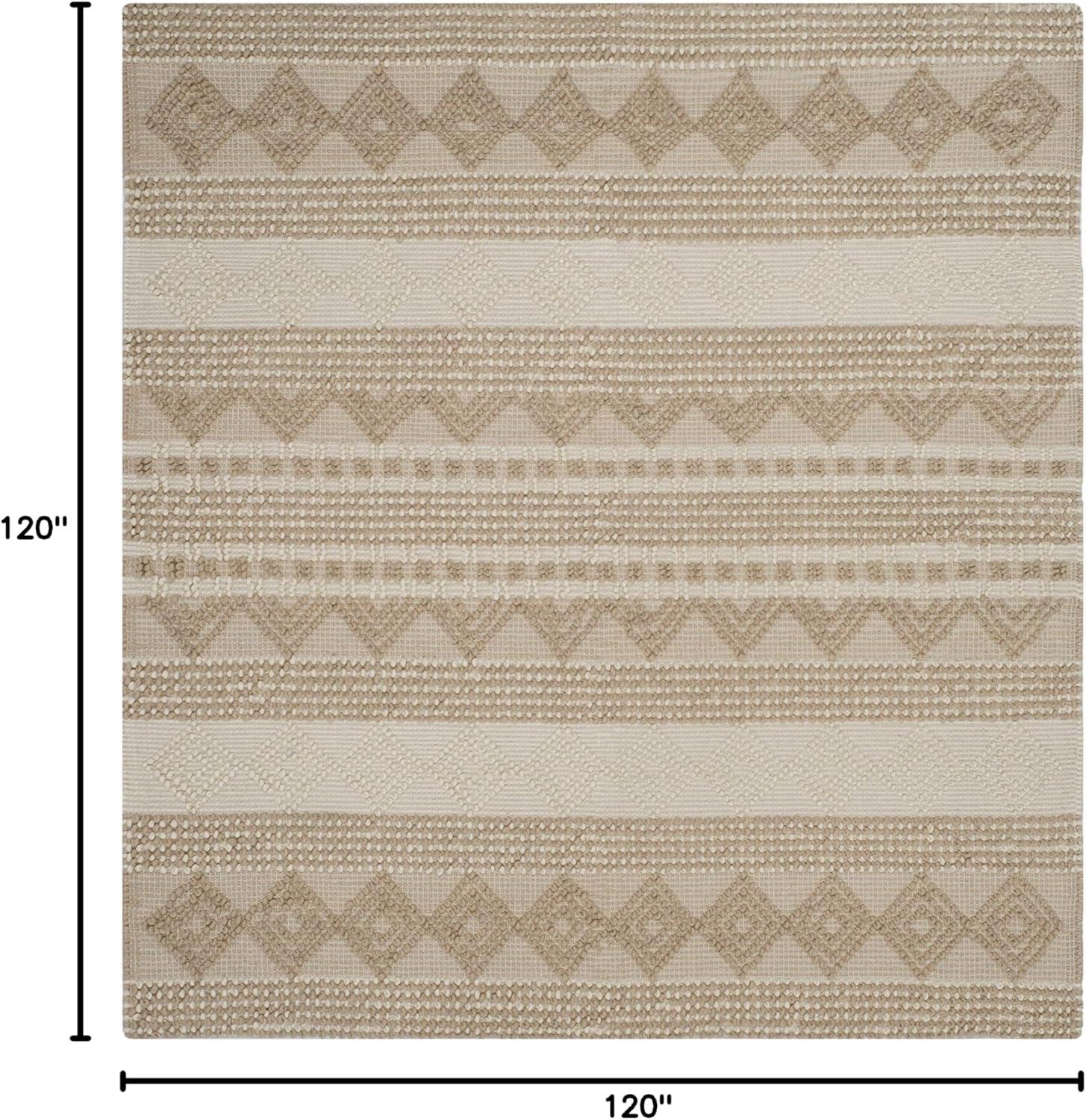 SAFAVIEH Natura Carly Geometric Area Rug, Beige/Ivory, 10' x 10' Square