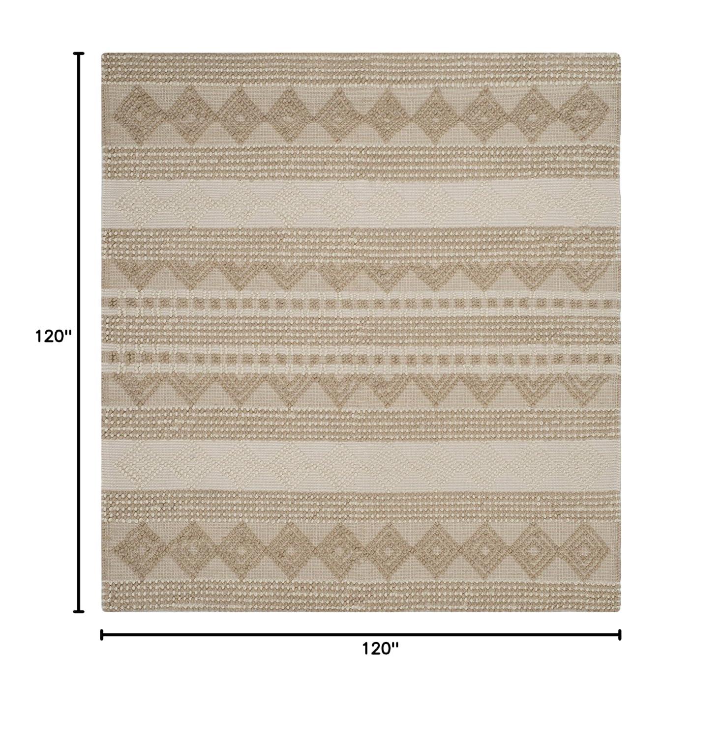 SAFAVIEH Natura Carly Geometric Area Rug, Beige/Ivory, 10' x 10' Square