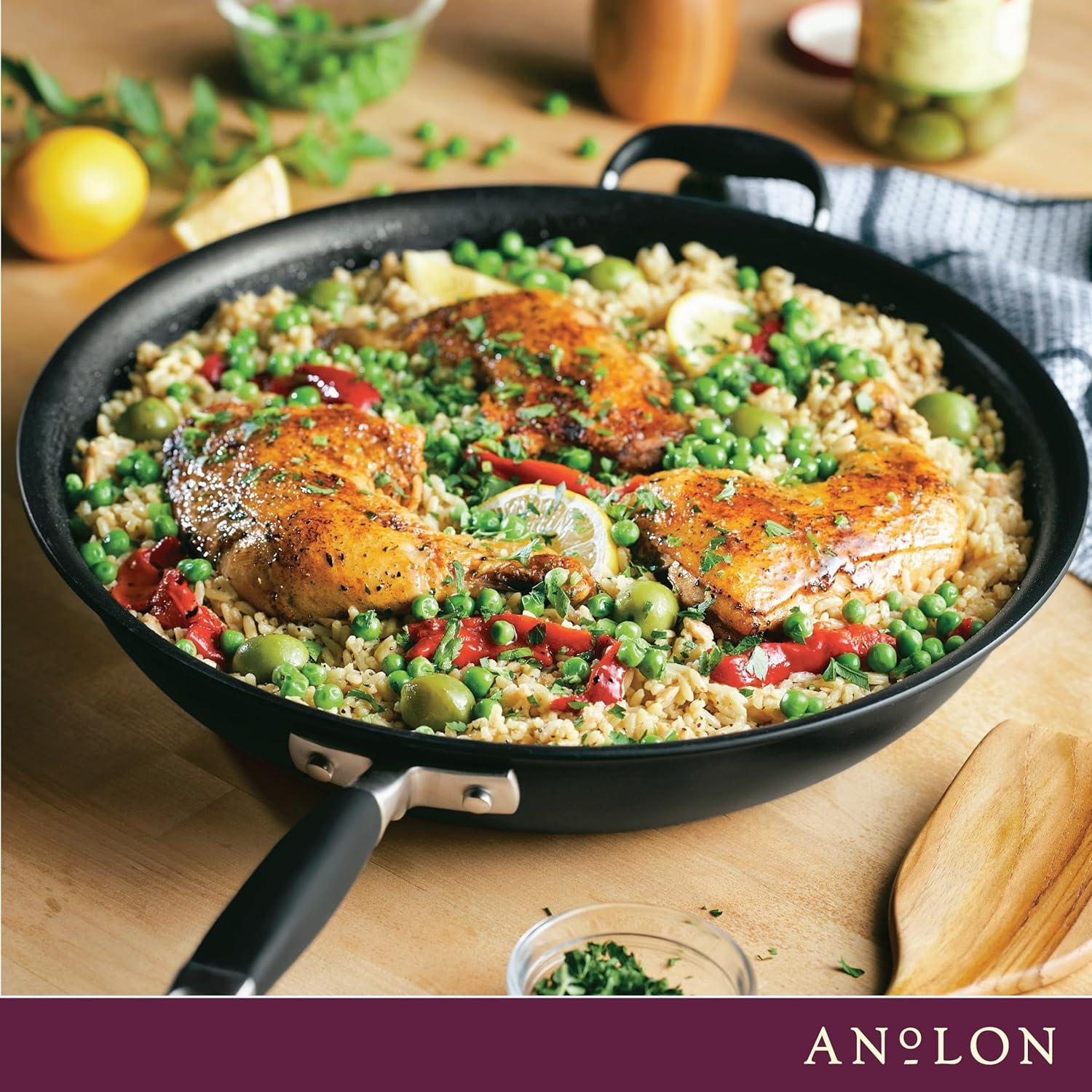 Anolon Advanced Home Hard Anodized Nonstick Frying Pan / Skillet with Helper Handle, 14.5 Inch