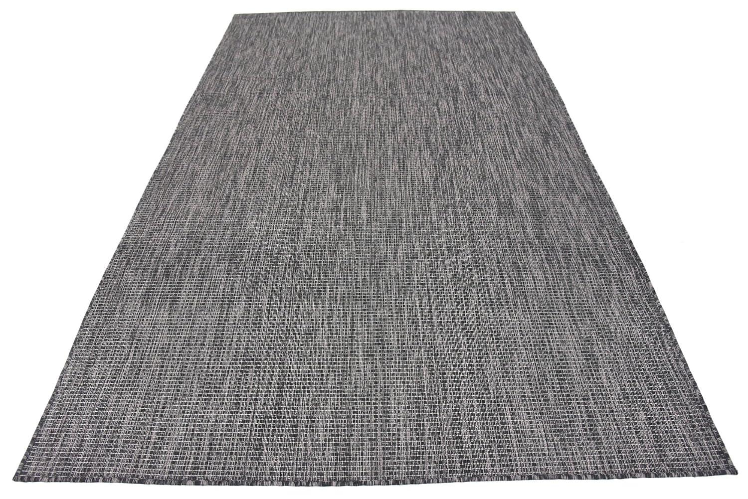 Unique Loom 5' 1 x 8' 0 Rectangle Indoor/Outdoor Solid Black Area Rug