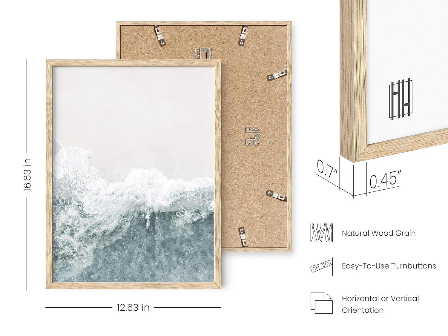 Haus and Hues Beach Wall Decor - Set of 3 Beach Pictures Wall Art, Ocean Wall Art, Coastal Wall Art, Nature Wall Art, Modern Wall Art, Beach Poster, Framed Wall Art For Living Room(Framed Beige 12x16)