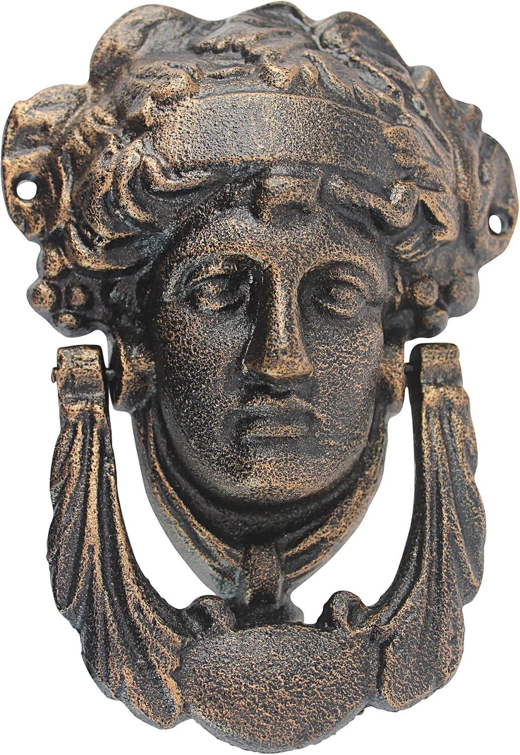 Athena Bronze Finish Cast Iron Door Knocker, 7 inches