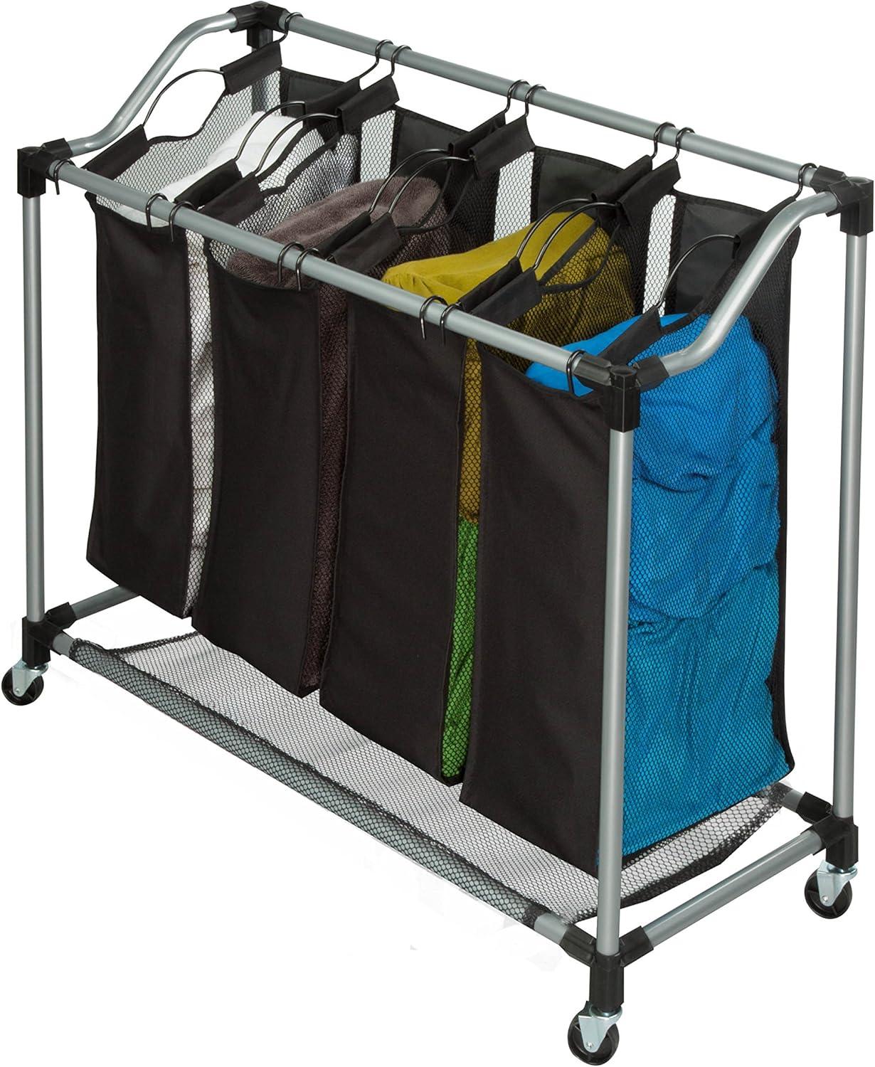 Honey Can Do Deluxe Quad Laundry Sorter, Mesh Bags