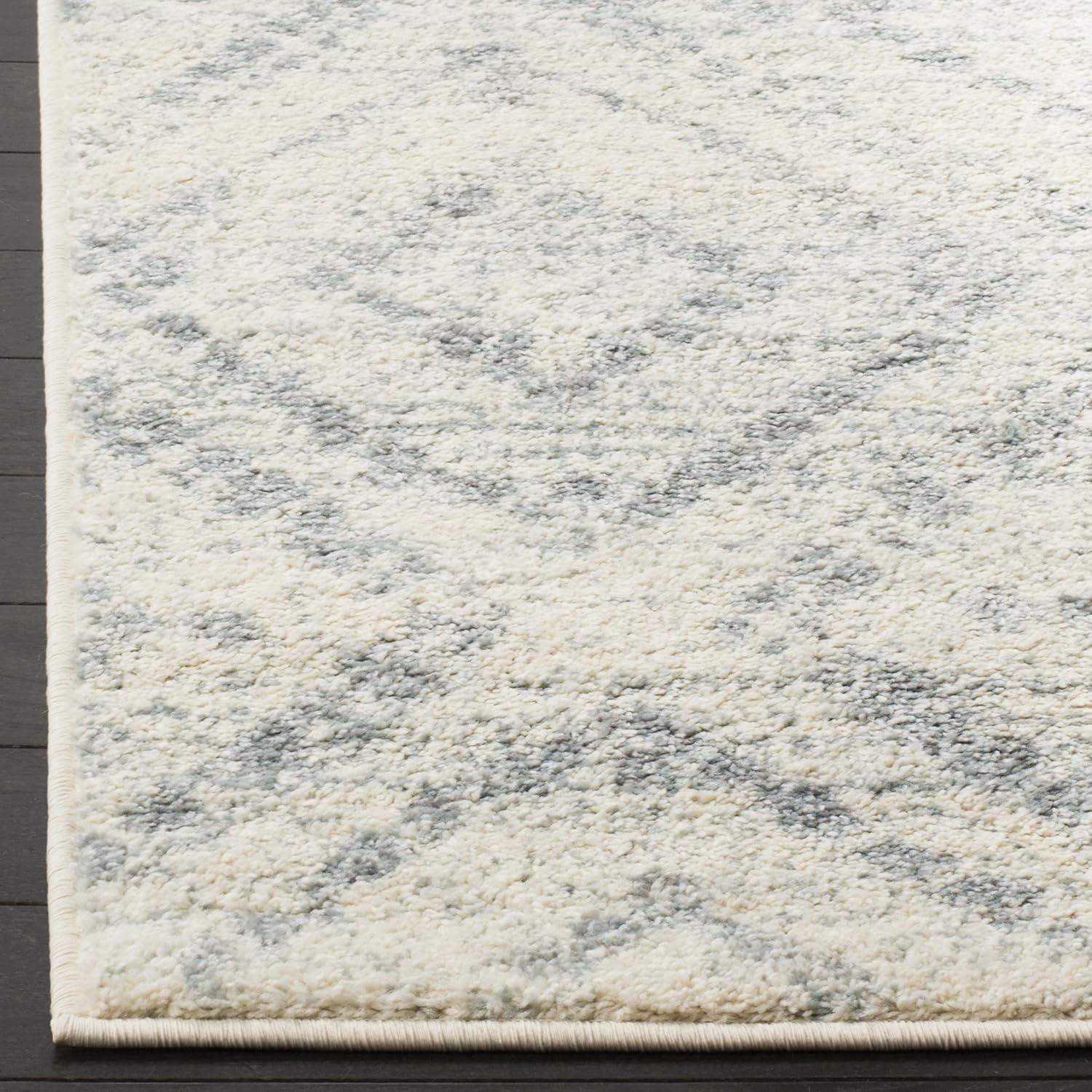 SAFAVIEH Adirondack Lecia Geometric Area Rug, Ivory/Light Blue, 12' x 12' Square