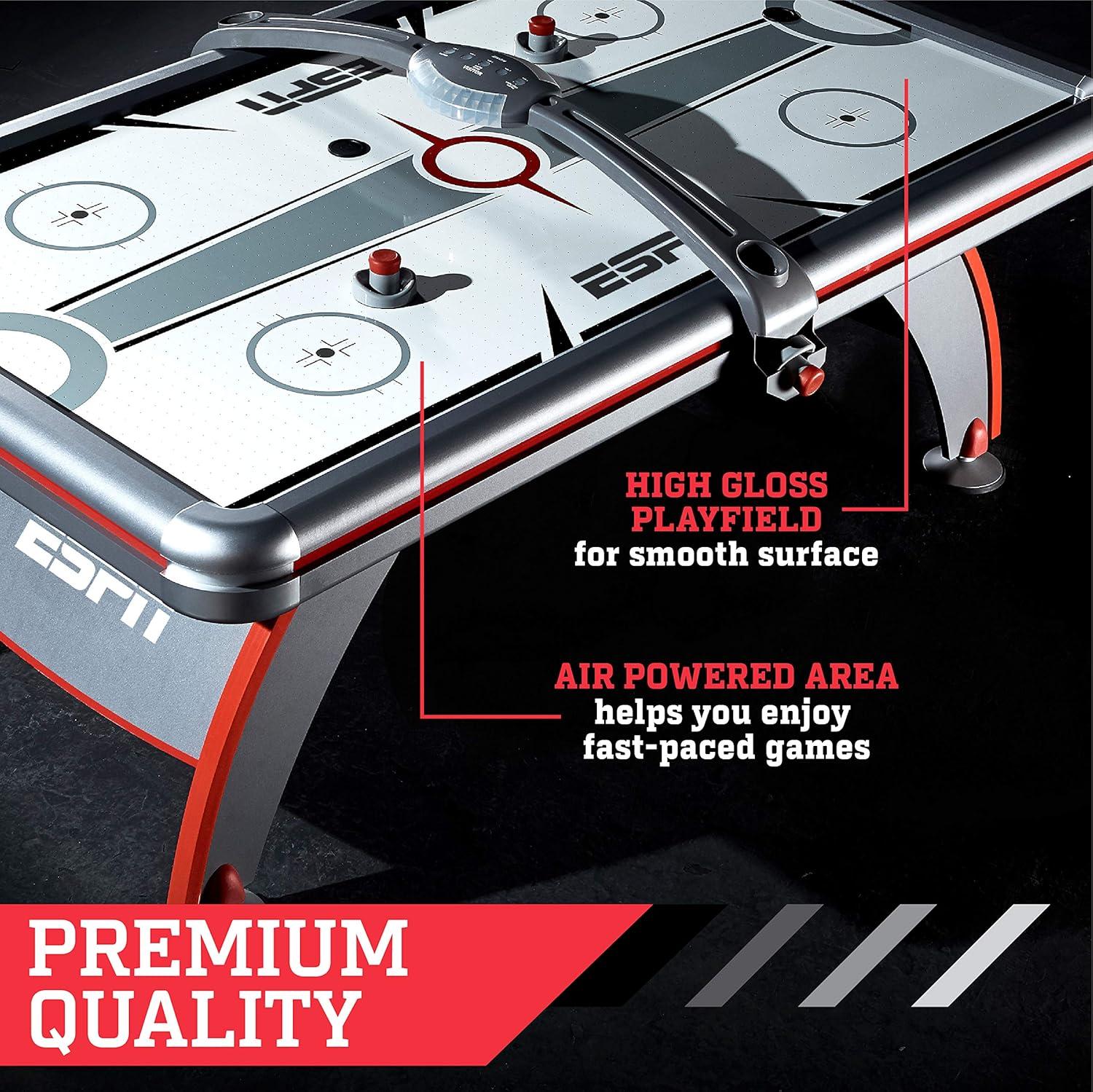 ESPN 84'' Fast Line Air Powered Hockey Table, Accessories Included, Gray,