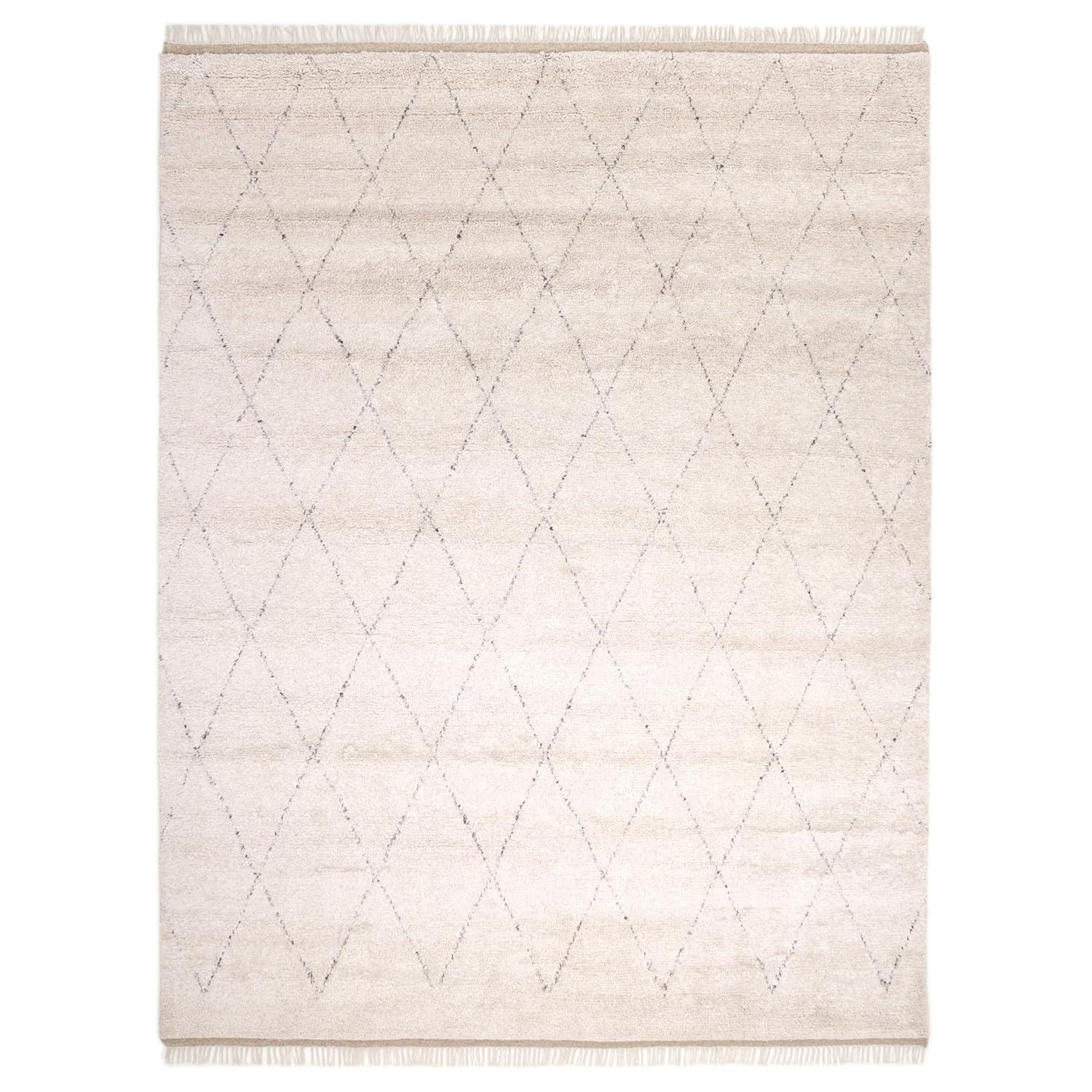 Ferra Hand-Knotted Wool-Blend Moroccan Style Shag Rug - 9' x 12'