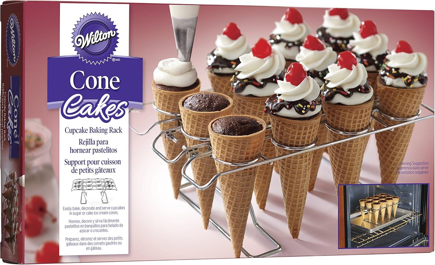 Wilton Cupcake Cones Baking Rack, 12-Cavity Ice Cream Cone Cupcakes Holder