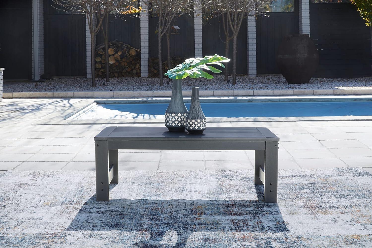 Signature Design by Ashley Casual Amora Outdoor Coffee Table  Charcoal Gray