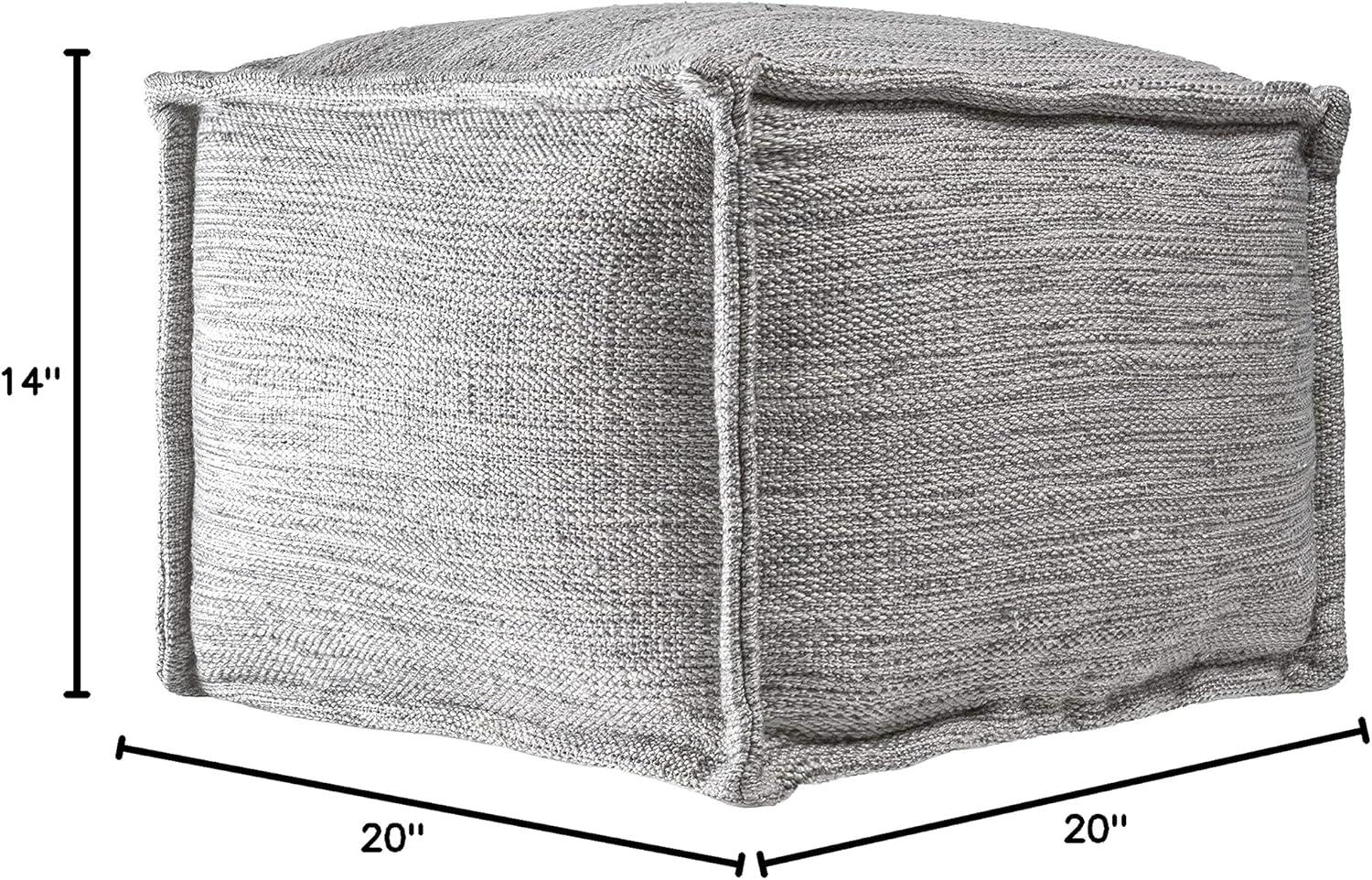 nuLOOM Sofia Casual Flatwoven Solid Indoor/Outdoor Ottoman Pouf