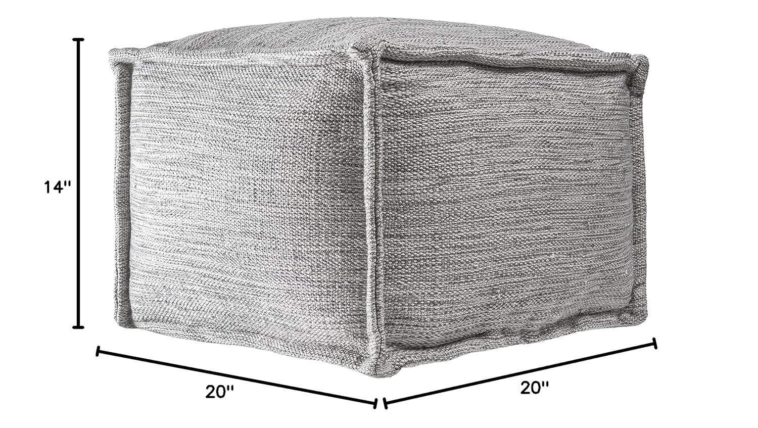 nuLOOM Sofia Casual Flatwoven Solid Indoor/Outdoor Ottoman Pouf