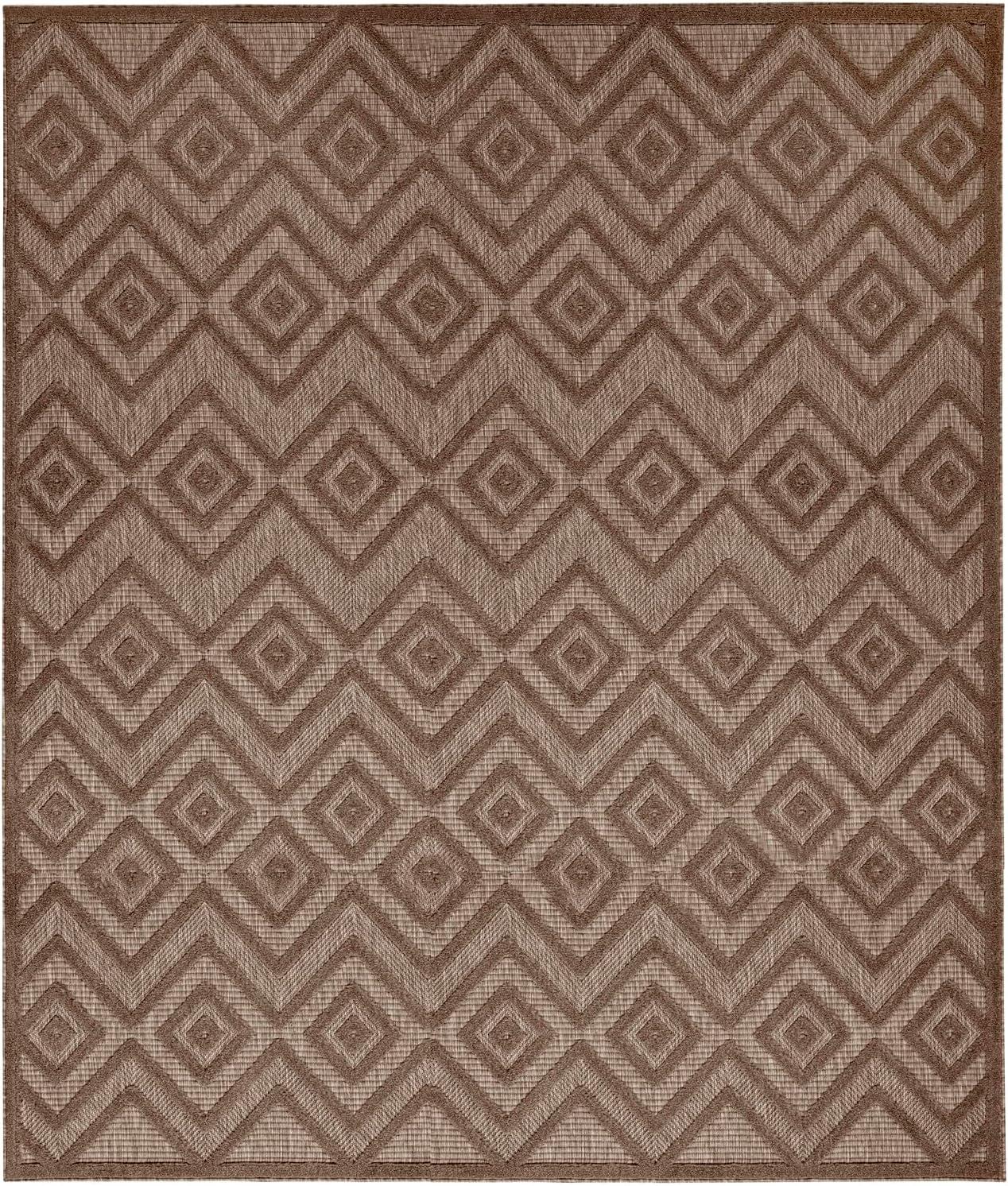 Nourison Versatile Solid Diamond Indoor Outdoor Flatweave Area Rug