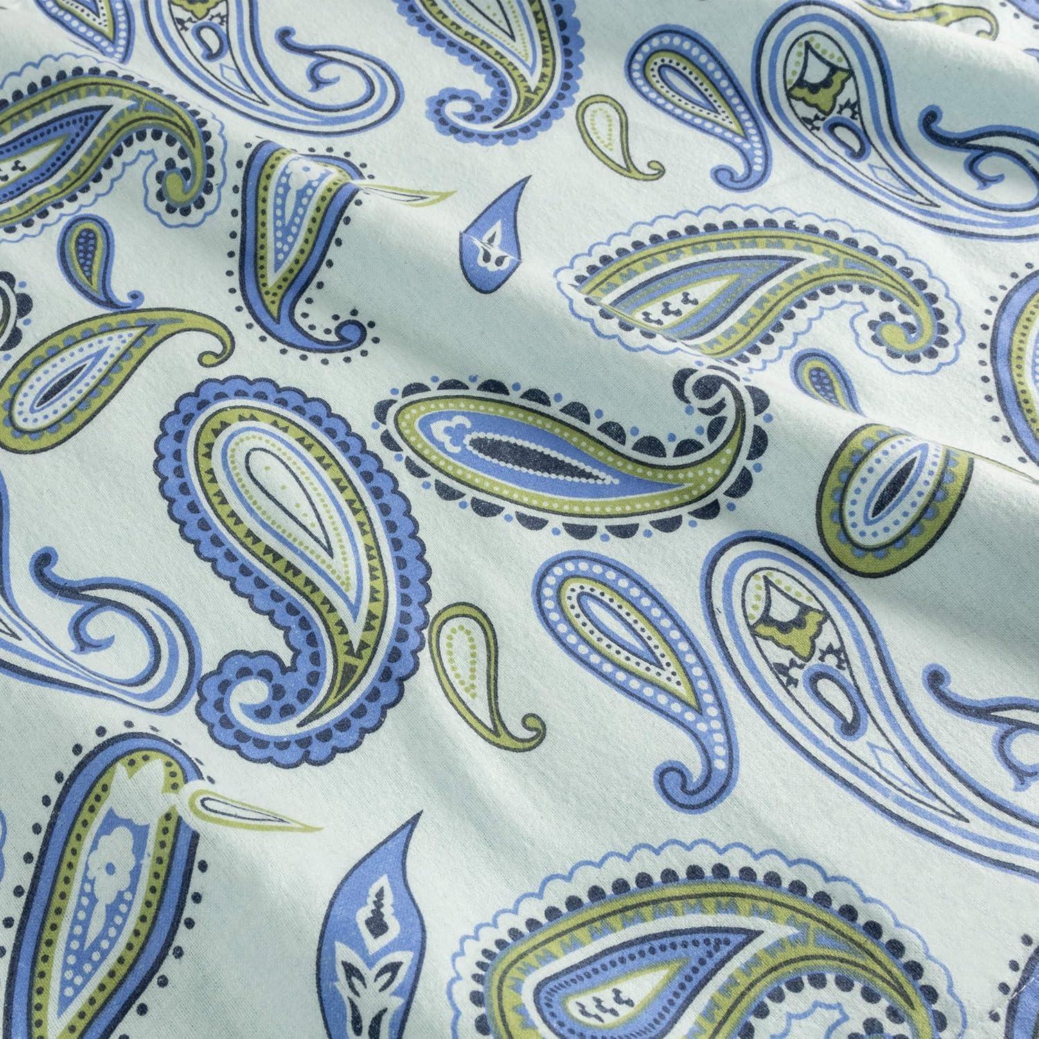 Superior Vintage Floral Paisley Flannel Cotton Bed Sheet Set