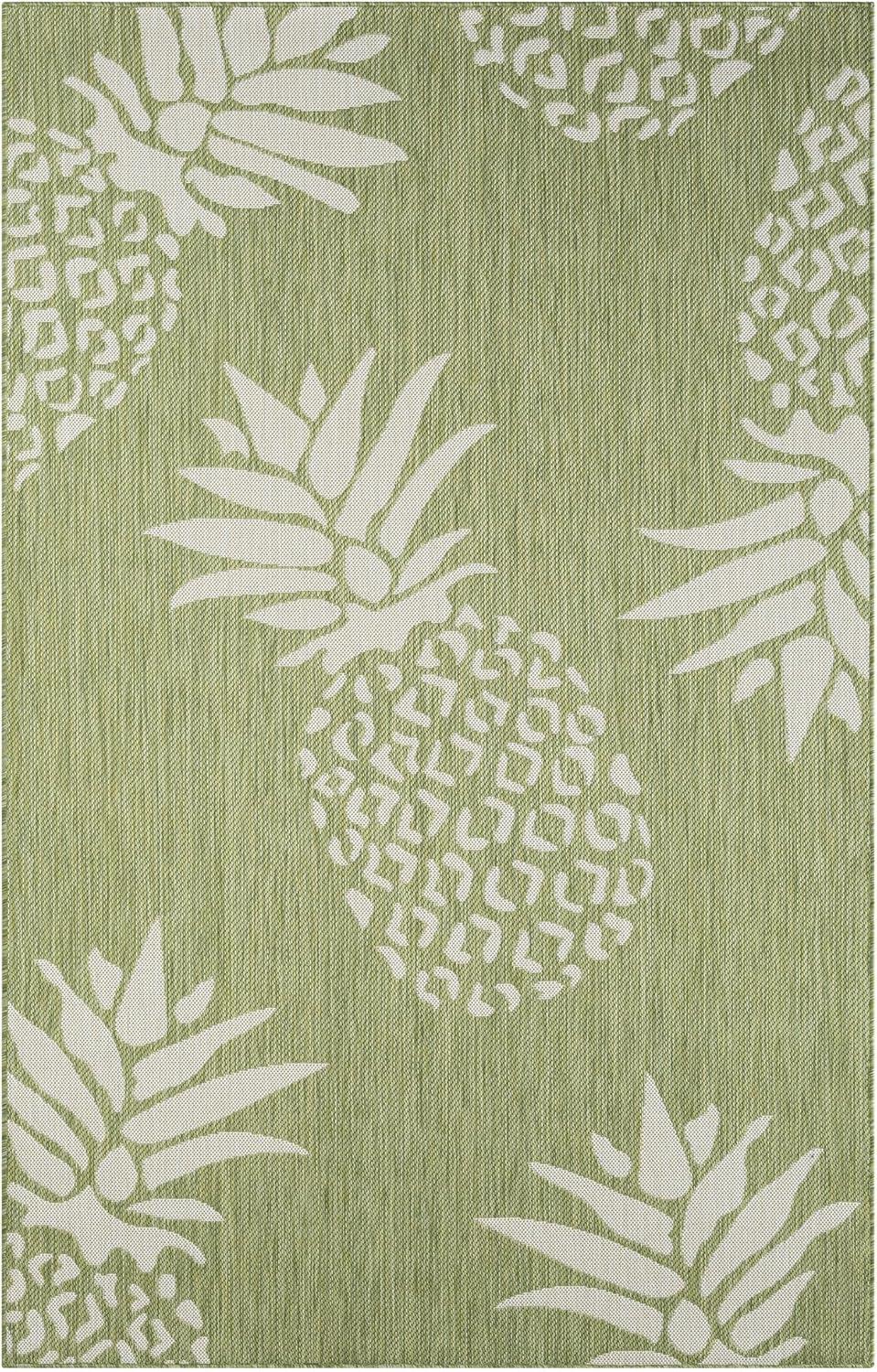 Reversible Gray Synthetic 5' x 7' Easy-Care Area Rug