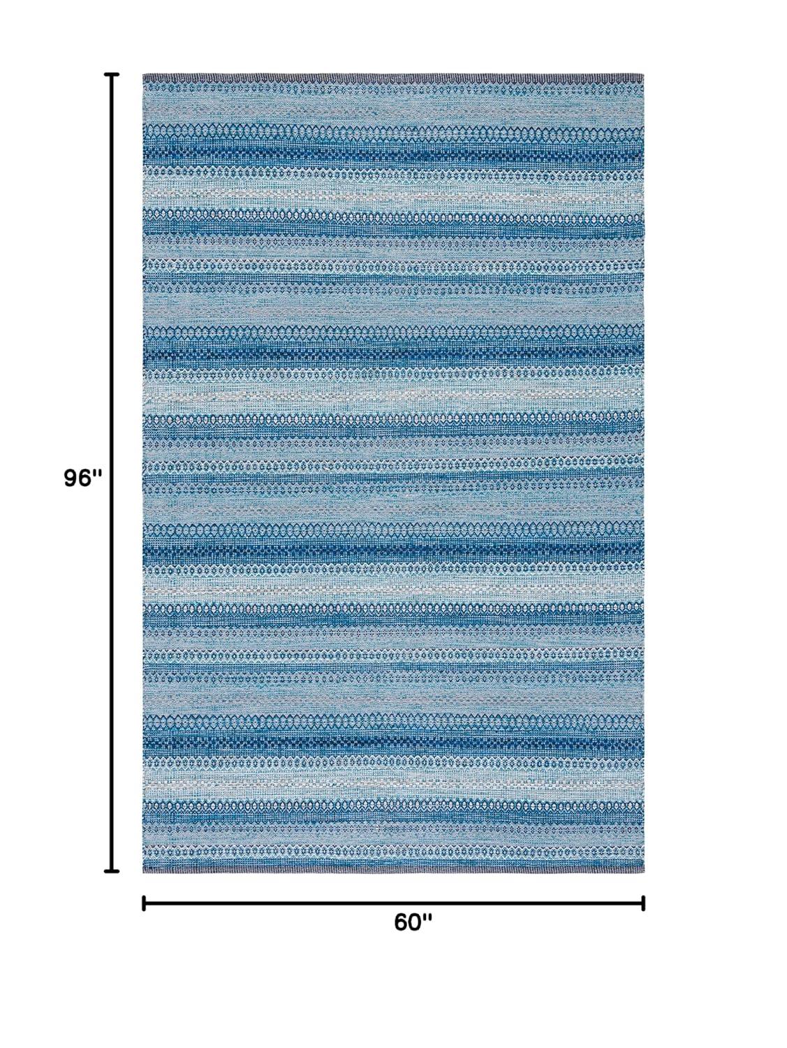 Kilim KLM475 Hand Woven Area Rug - Grey/Blue - 5'x8' - Safavieh.