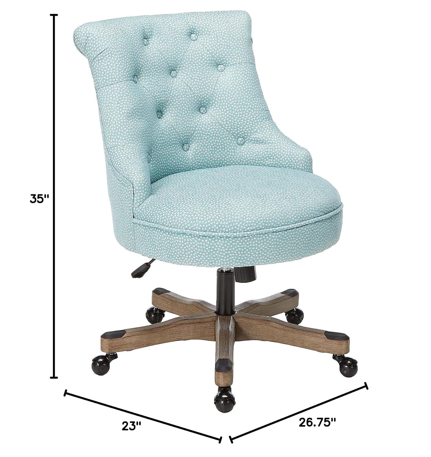 Sinclair Tufted Swivel Office Chair with Casters, Adjustable - Linon