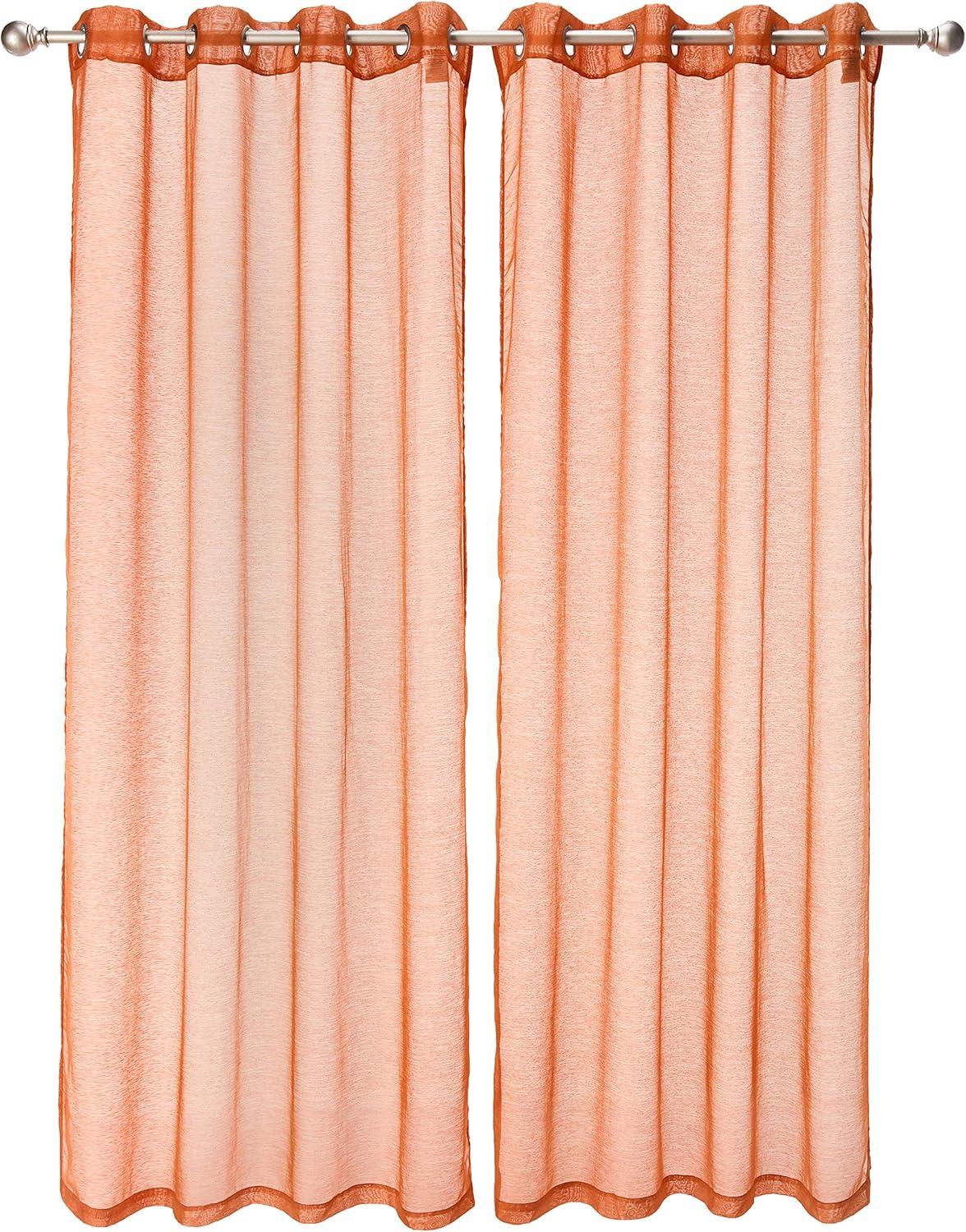 Dainty Home Solid Sheer Curtains for Living Room and Bedroom 110"W x 84"L Window Sheers Window Drapes (Set of 2)