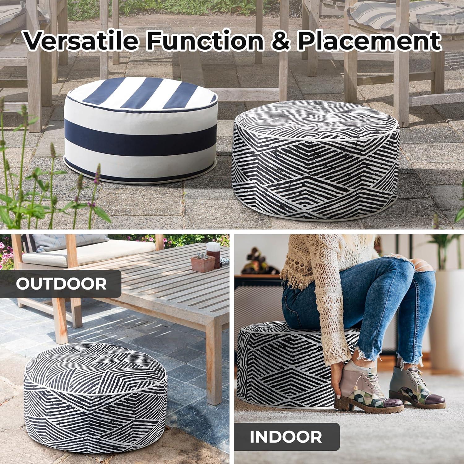 Costa Portable Water Repellent Inflatable Round/Cube Ottoman