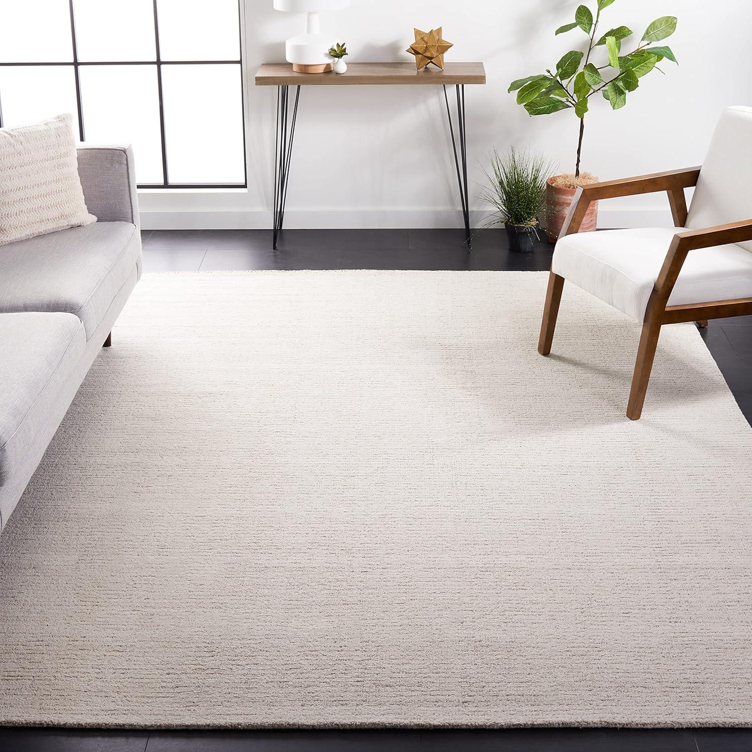SAFAVIEH Abstract Delia Geometric Wool Area Rug, Ivory/Beige, 11' x 15'