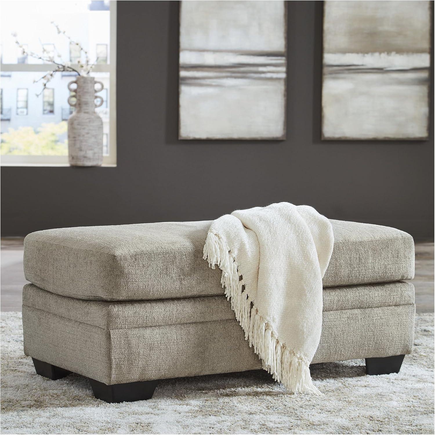 Signature Design by Ashley Stonemeade Upholstered Ottoman, Taupe Brown