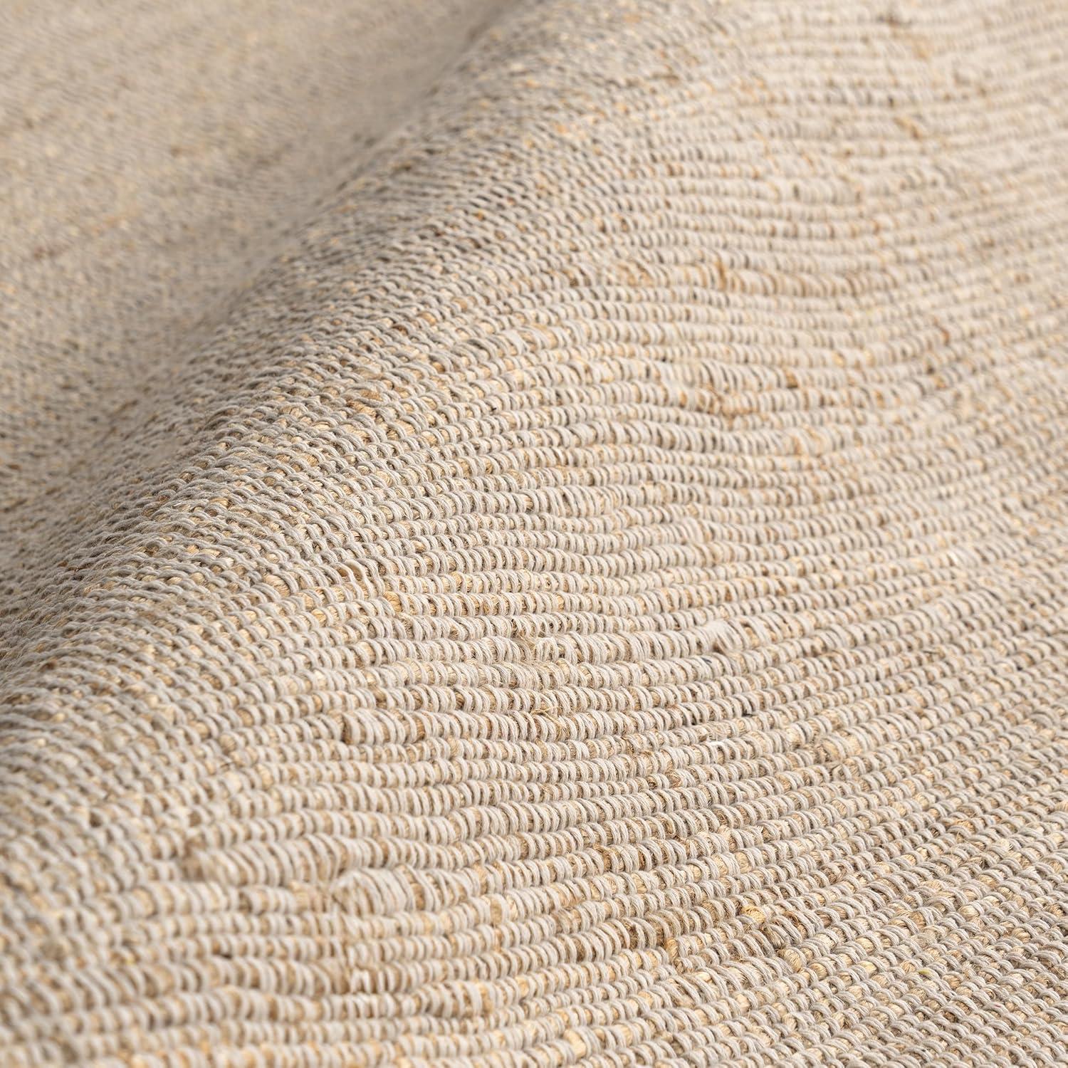 Nuloom 5x8 Elfriede Jute & Cotton Hand Woven Indoor Area Rug, Natural, Solid Rustic Farmhouse Style Natural Fiber Bedroom, Living Room,