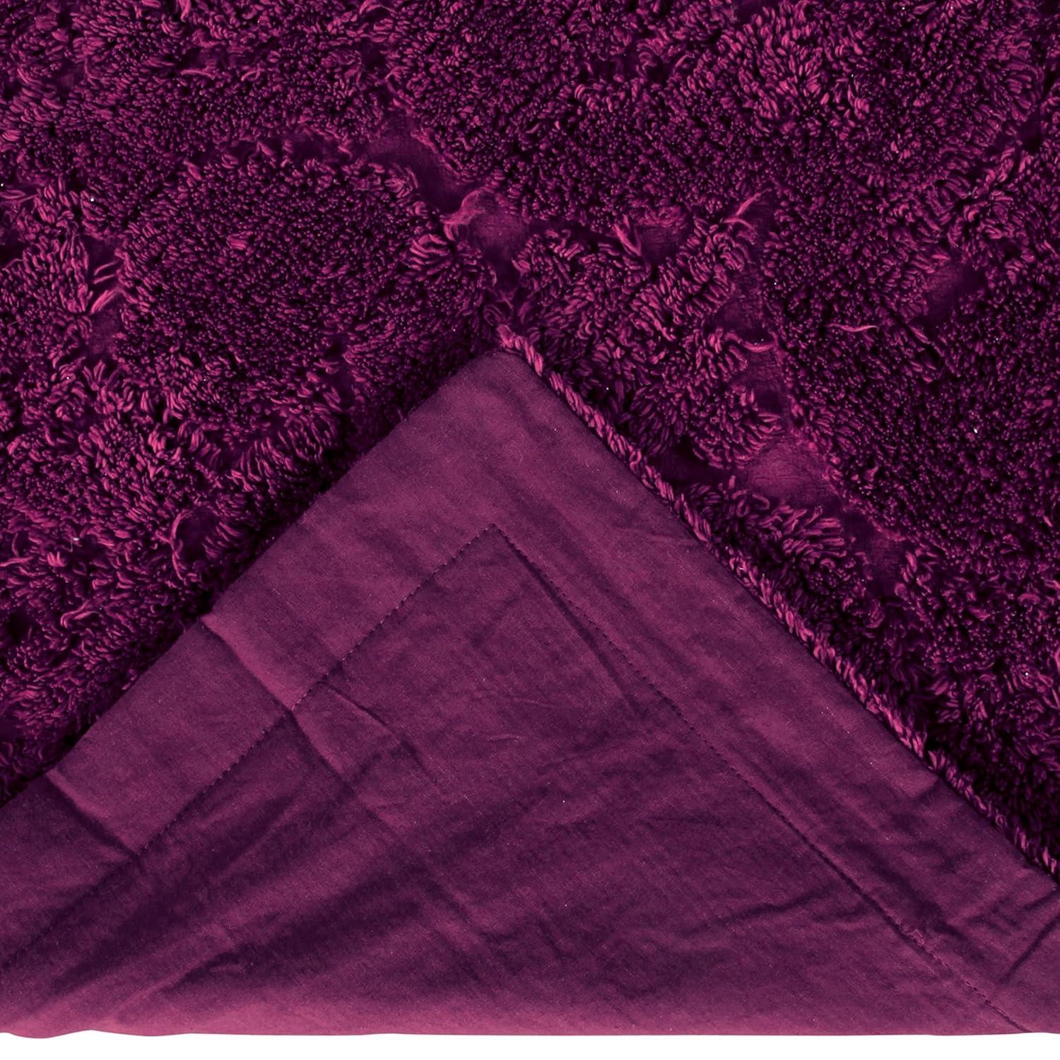 Better Trends Ashton – Super Soft & Lightweight 100% Cotton Tufted Medallion Design, Luxurious Standard Sham, 21” x 27”, Plum