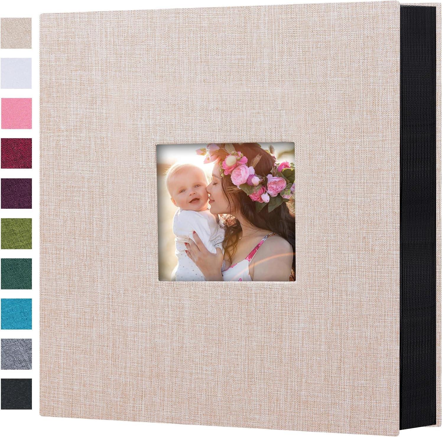 BEACHWATER POOL & SPA, LLC Linen Hardcover Photo Albu 1000 Photos Large Capacity For Family Wedding Anniversary Baby Vacation (Beige, 1000 Pockets)
