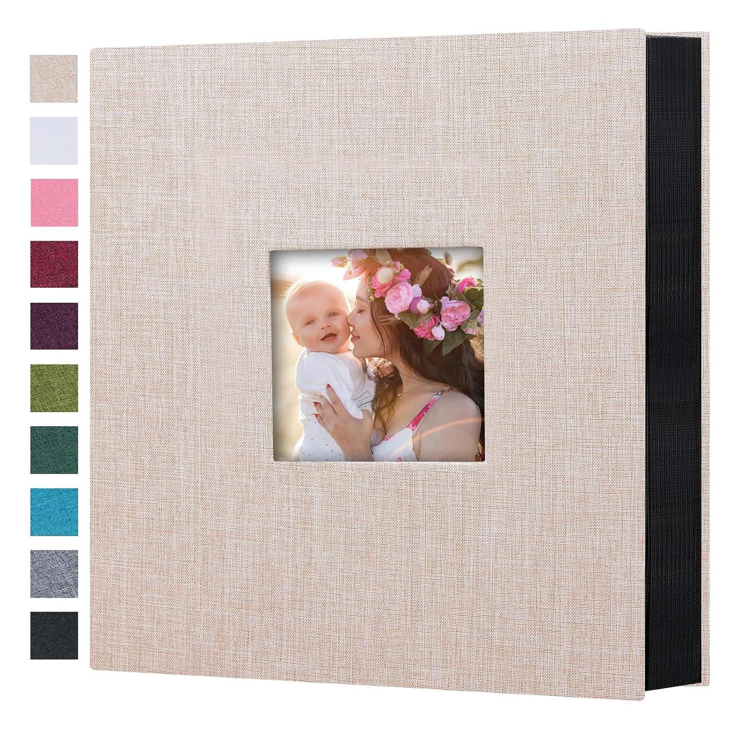 BEACHWATER POOL & SPA, LLC Linen Hardcover Photo Albu 1000 Photos Large Capacity For Family Wedding Anniversary Baby Vacation (Beige, 1000 Pockets)